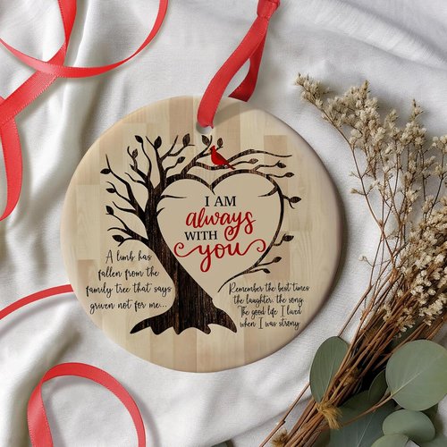 Jocidea Memorial Christmas Ornament - 'I Am Always with You' Condolence Gift for Loss of Loved One