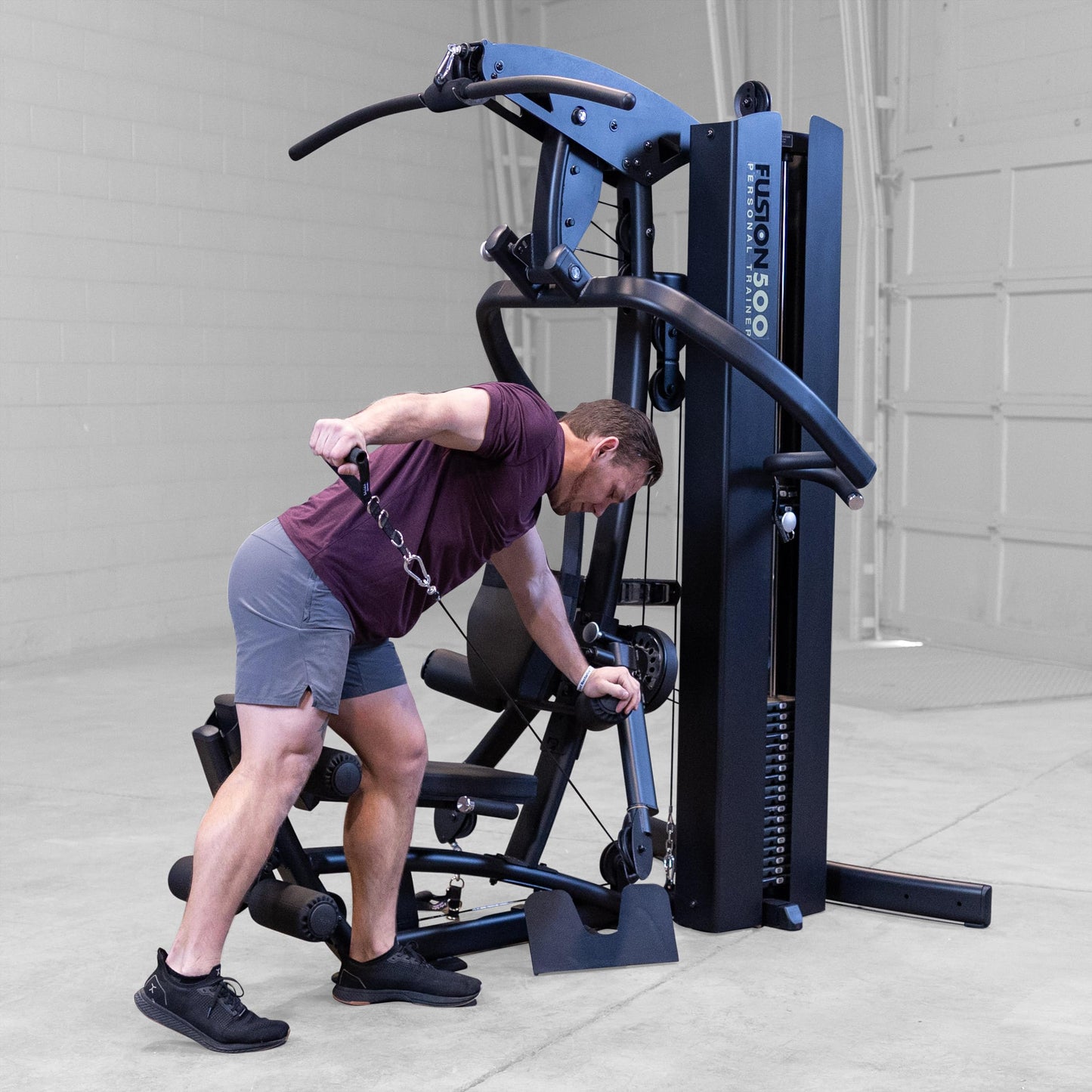 Body-Solid (F500/2) Multi-Station with 210lb Weight Stack Home Gym Machine, Arm & Leg Strength Training Functional Exercise Workout Station for Weight Lifting and Bodybuilding