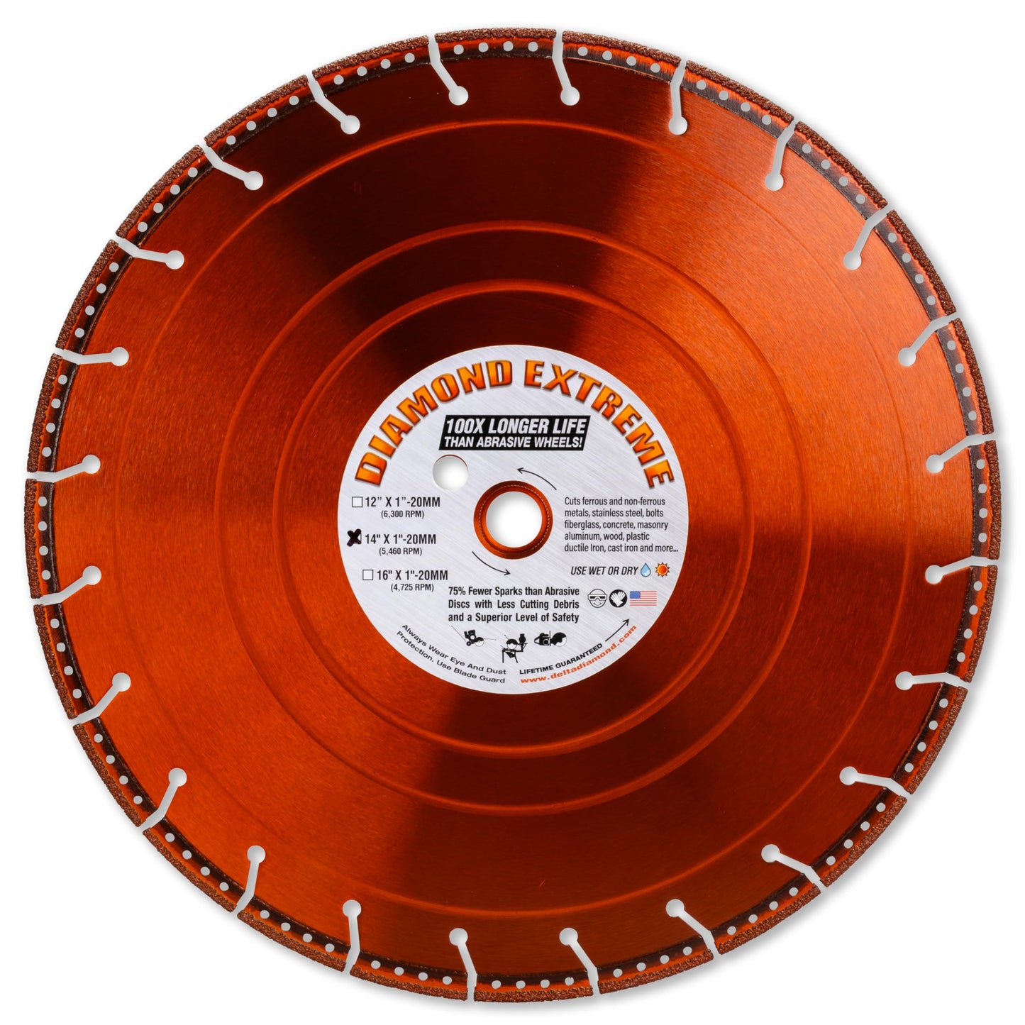 Diamond Extreme Metal Cut Off Wheel 14 Inch 2-Pack, Heavy-Duty All Purpose Metal Cutting Diamond Blade for Rebar, Steel, Iron & More (14" 2-Pack)