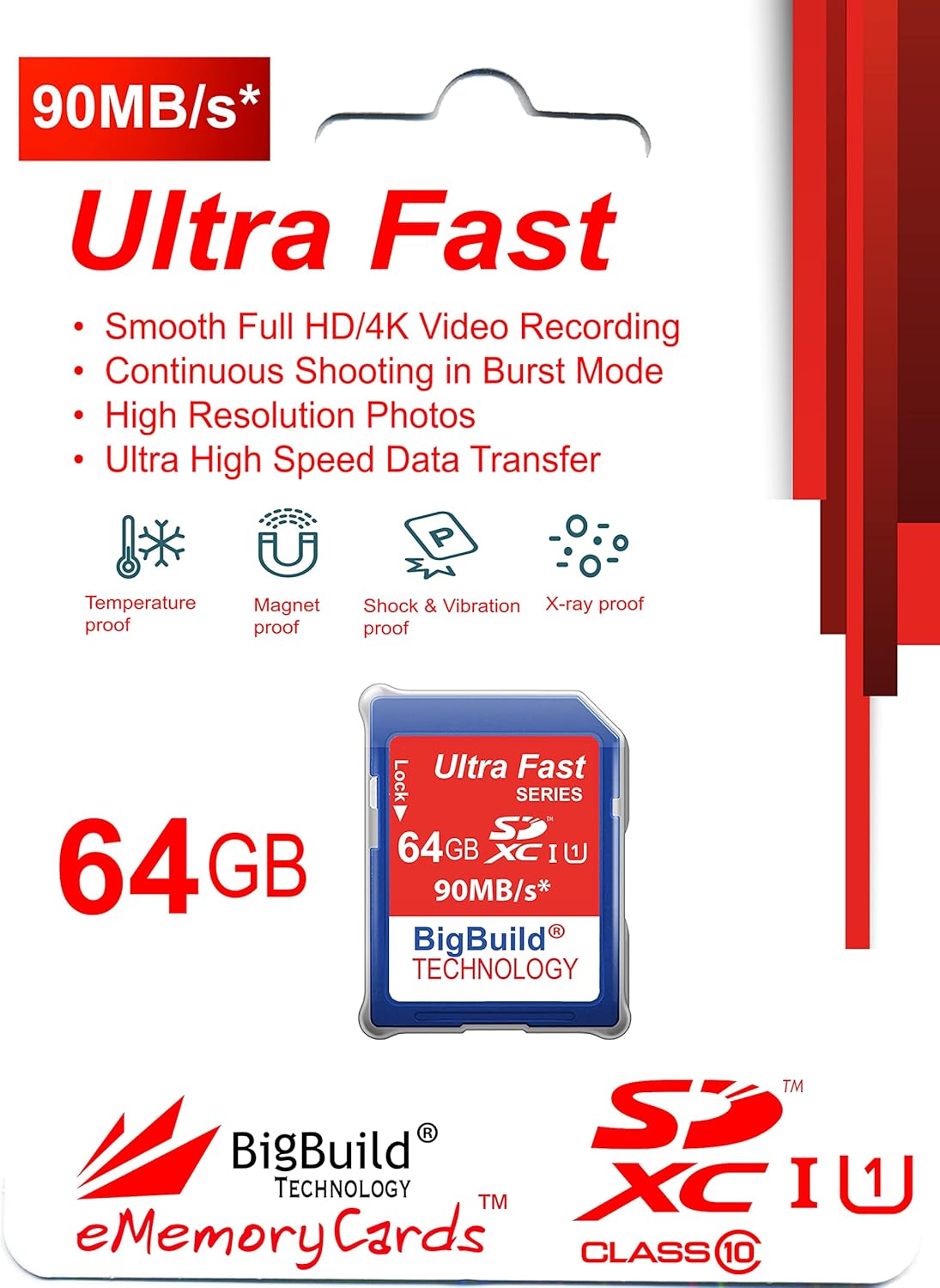 BigBuild Technology 64GB X-M5, X-S20, X-T50 SDXC Memory Card for Fujifilm Cameras
