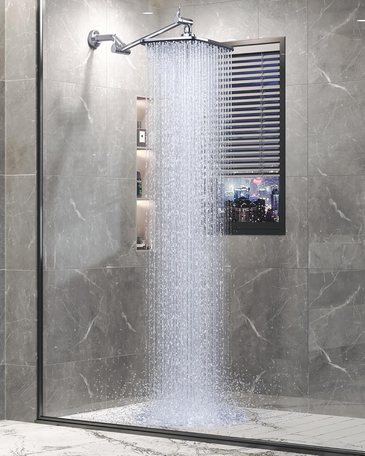 Veken Shower Head - High-Pressure Water Flow | Durable Shower Caddy Included