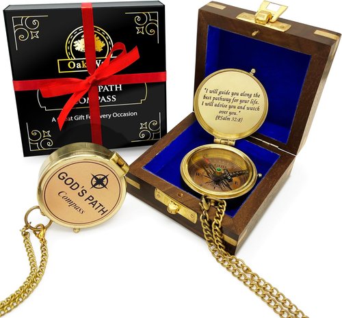 God's Path Compass - Inspirational Communion & Confirmation Gift for Boys | Baptism & Graduation Present