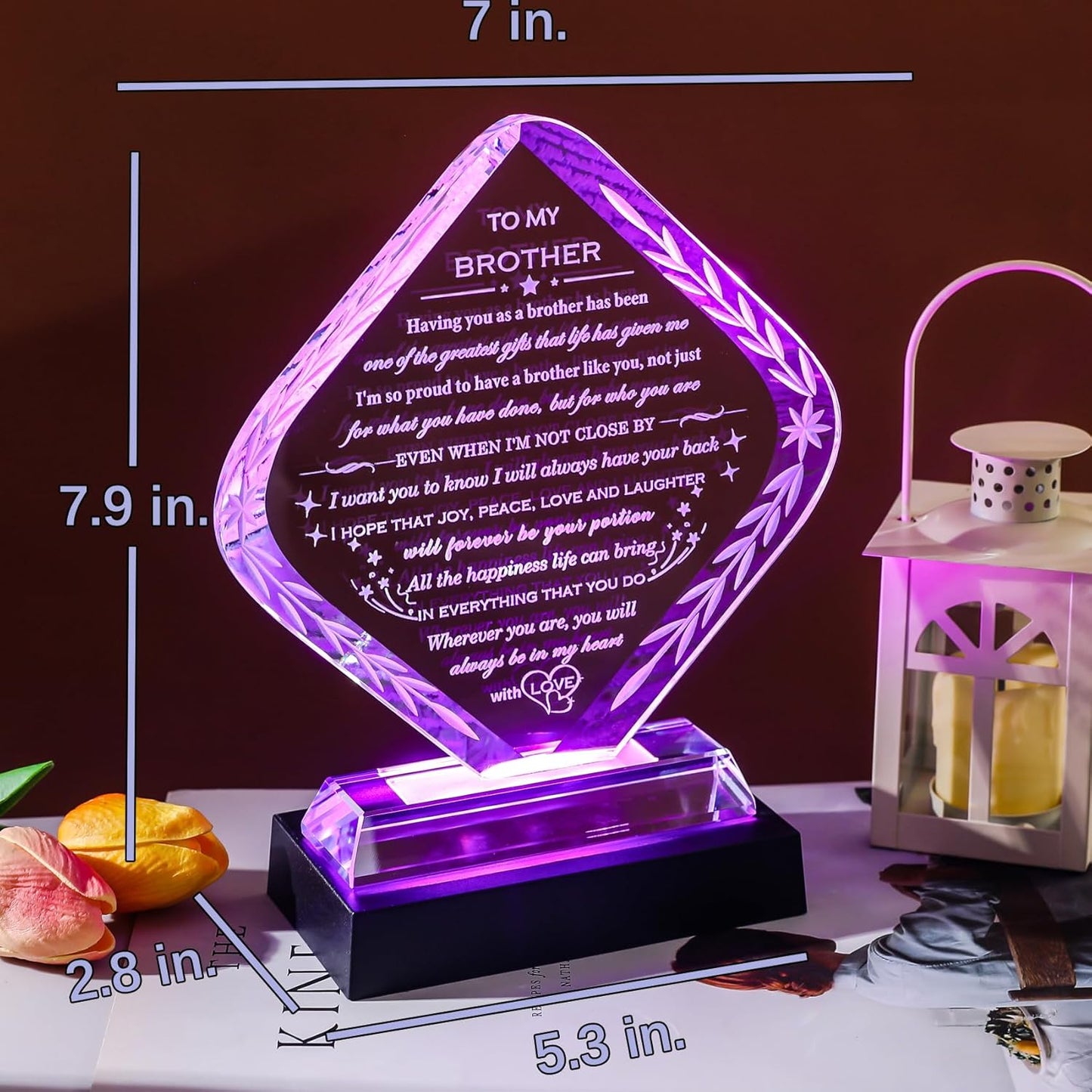 Regine Switzerland Laser Engraved Crystal Keepsake - Meaningful Gift for Brother | Perfect for Birthdays, Father's Day, and Graduations