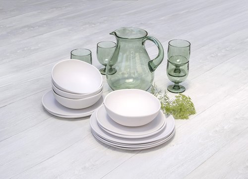 Abode Homewares Matte Craft Coupe 10.5'' Dinner Plate Durable Melamine Indoor/Outdoor, Shatter-Resistant, and Dishwasher Safe Dinnerware for Camping and Outdoor Dining - White - Set of 6