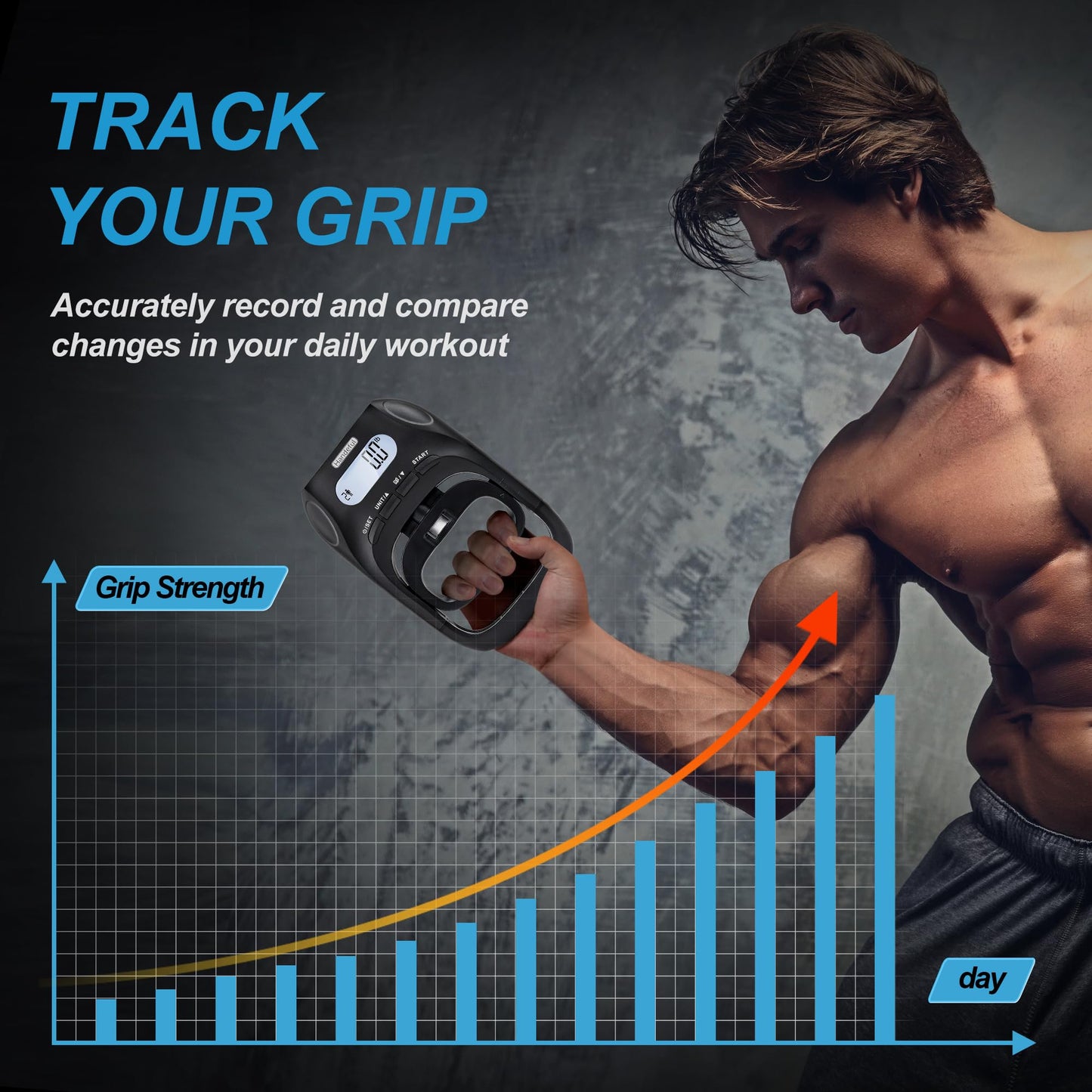 Handeful Grip Strength Tester Trainer - Dynamometer Handgrip Measurer Meter, Handheld Strengthener Exerciser for Sports, School, and Home Use (black 180kg)
