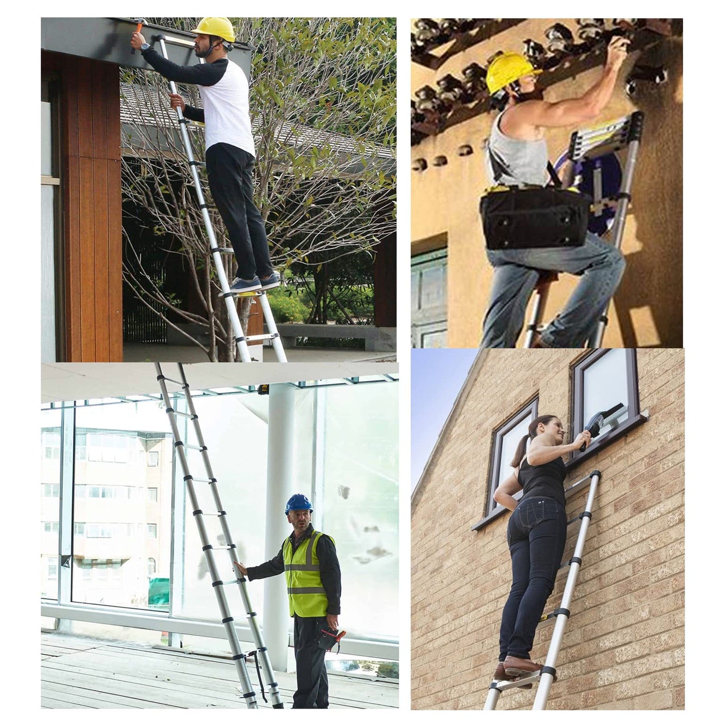 mitoharet 10.5FT Aluminum Telescoping Ladder, Lightweight & Stable, 330LB Capacity