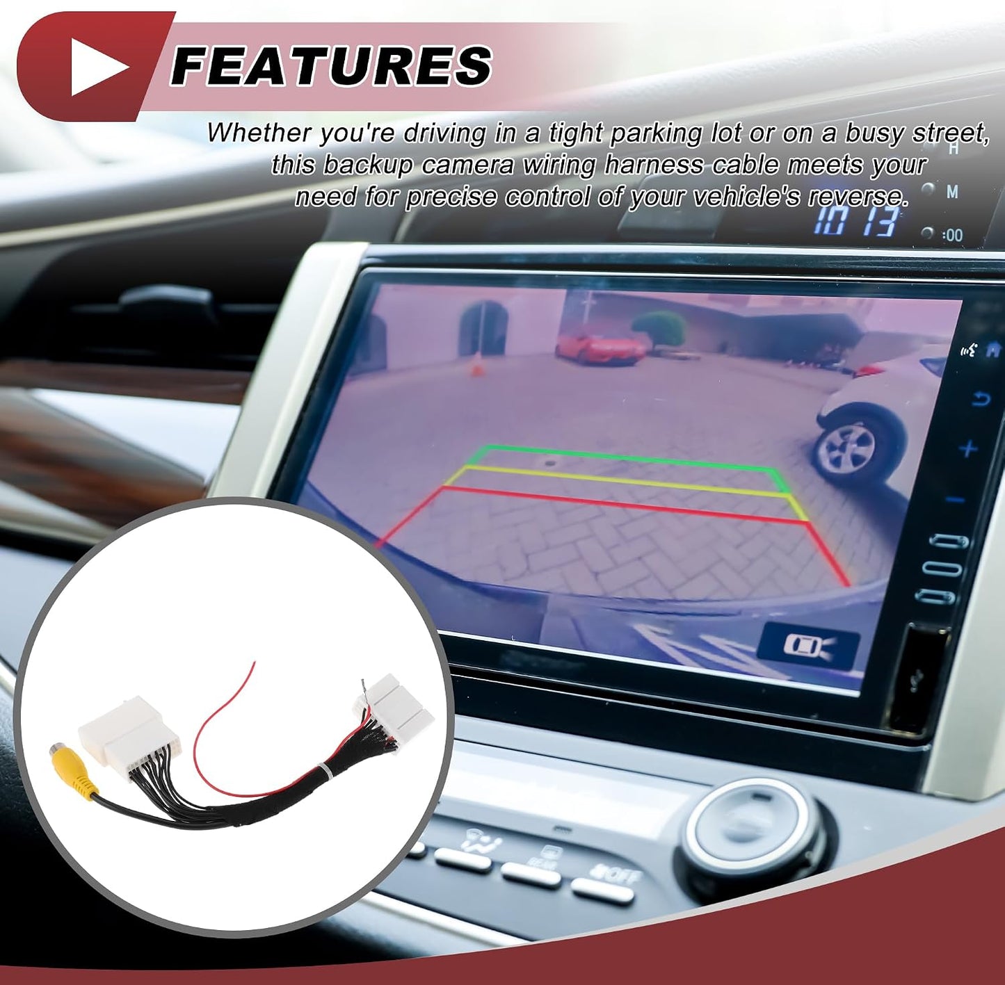1 RAV4 2024 Pcs Reverse Camera Rear View Camera Adapter Wire Harness Cable for Toyota Front Reverse Backup Camera