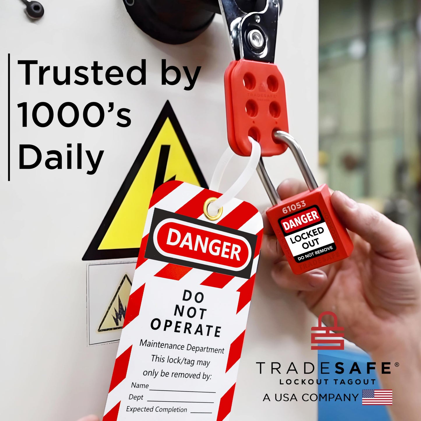 TRADESAFE Lockout Tagout Tool Kit - 85 Loto Devices, Loto Locks, Breaker Lockout Devices, Loto Tags, Inspection Tags, Cable Lock, Gate Valve Lockout, Plug Lock, Hasps