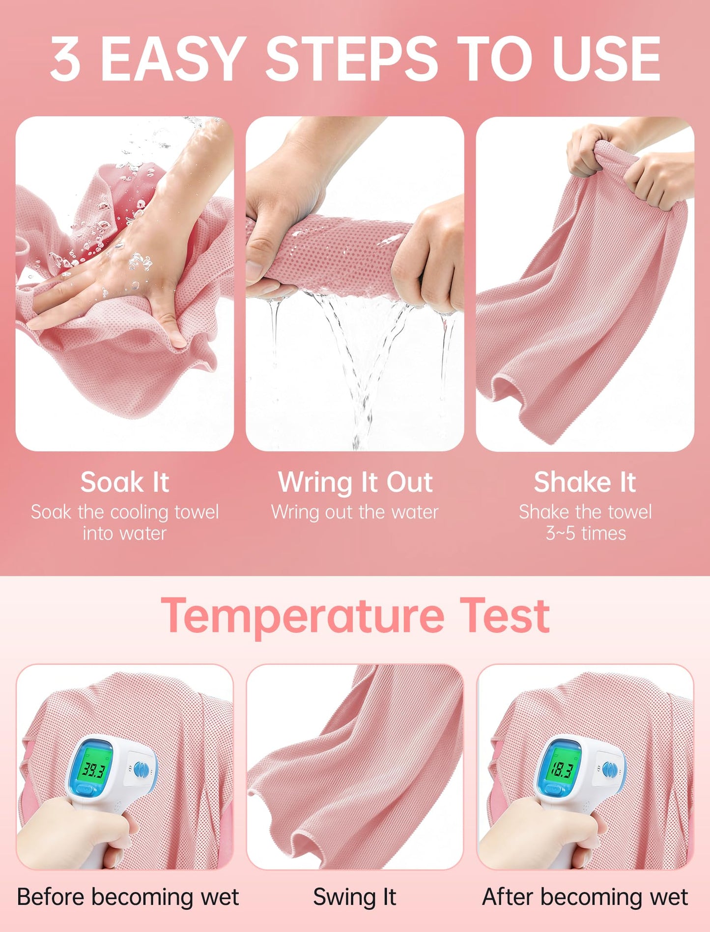 CHEMLUK 4 Packs Cooling Towels: Instant Cool Towel for Neck and Face Hot Weather UPF50 Quick Dry Microfiber Sweat Towels for Gym Workout Sports (40"x12")