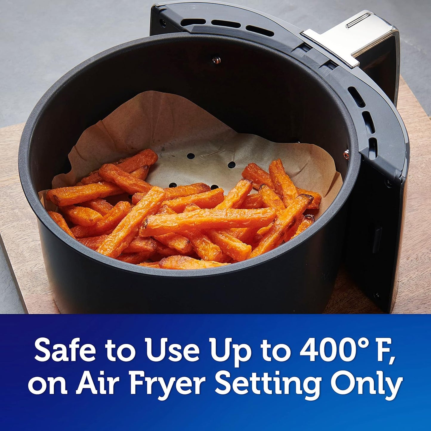 Reynolds Kitchens Air Fryer Liners - Disposable Unbleached Parchment Paper Sheets | 50 Count