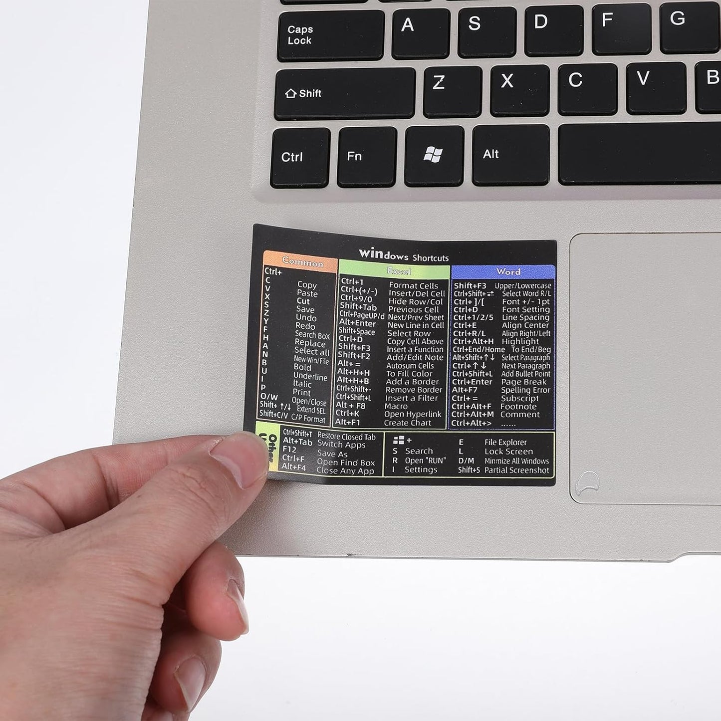Eldraqth 2 Pack Windows Shortcut Sticker, Word/Excel Keyboard Shortcuts Cheat Sheet Shortcut Sticker Quick Reference