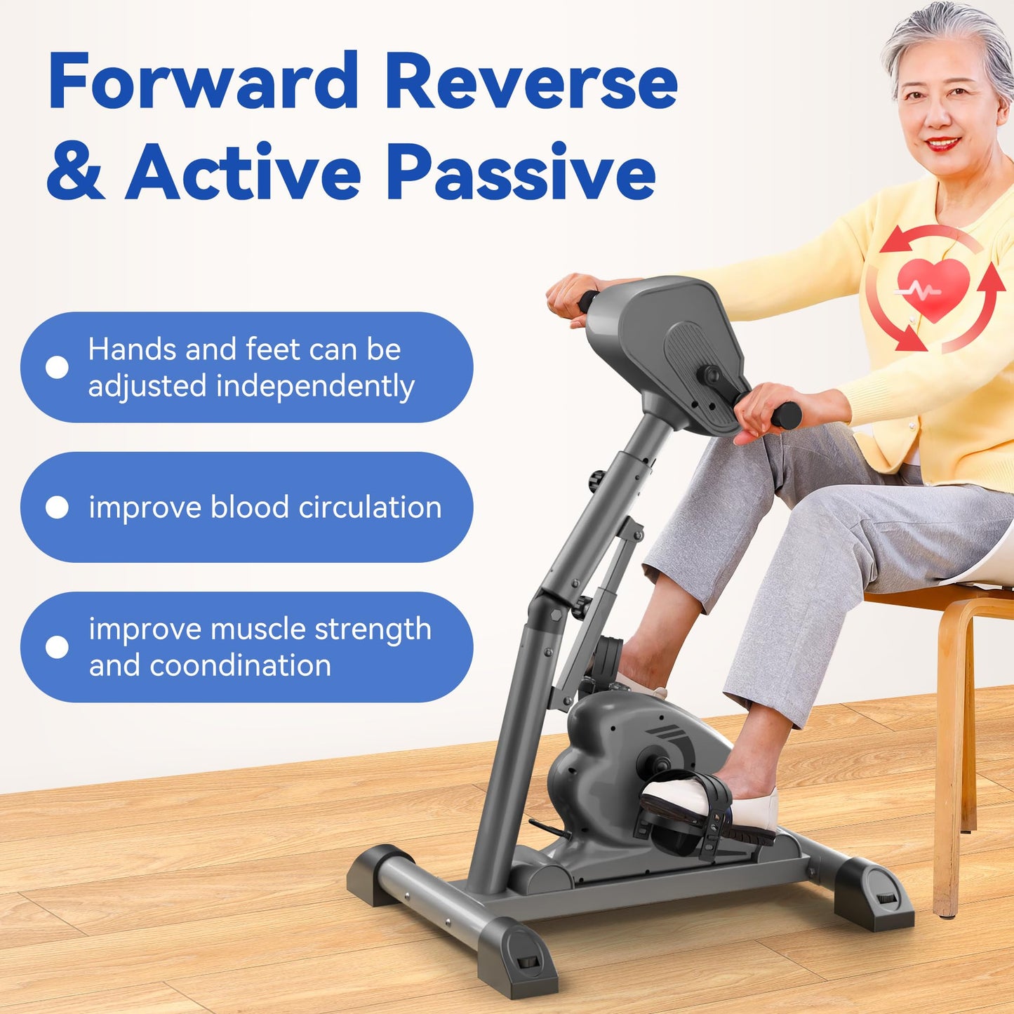 HNLIY Legs Arms Electric Exercise Bike Active Passive Knee Pedal Trainer Physical Therapy Assisted Rehabilitation Home Fitness Equipment For Seniors