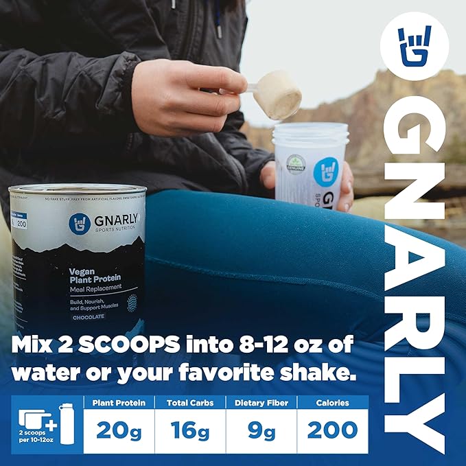 Gnarly Nutrition Vegan Plant Protein ??Chocolate Vegan Protein Powder, NSF Sport Certified ??Meal Replacement, Daily Nutritional Boost ??Lactose Free Powder ??Chocolate, 28.2 oz
