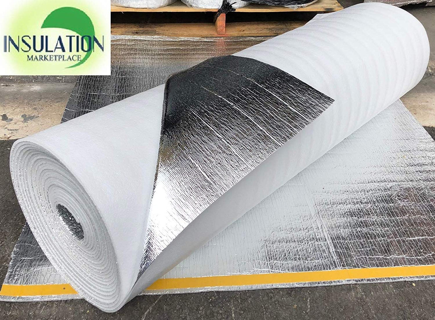 SmartSHIELD -3mm 48"x100ft Reflective Insulation roll, Foam Core Radiant Barrier, Thermal Insulation Shield - Engineered Foil / White Film