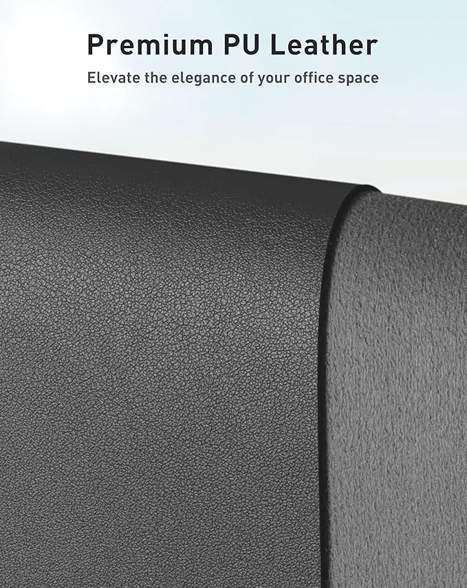 Aothia Faux Leather Desk Mat - Large Mouse Pad, Non-Slip PU Leather Blotter, Waterproof Writing Surface for Office and Home (Grey, 42" x 17")