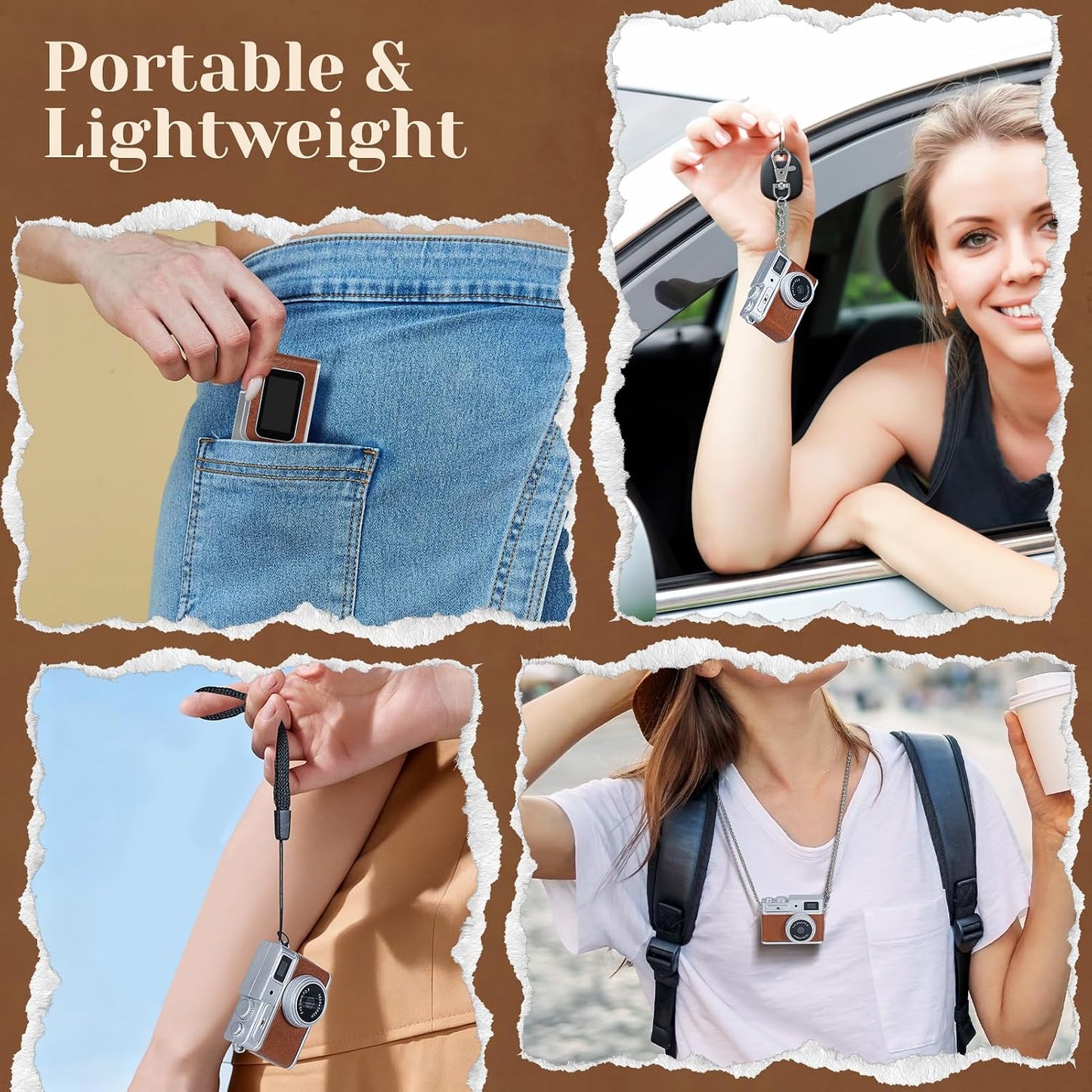 Tawd 1080P 32GB 0.96" Mini Keychain Camera - HD Retro Digital Camera, Compact with SD Card, HD Display, Portable Pocket