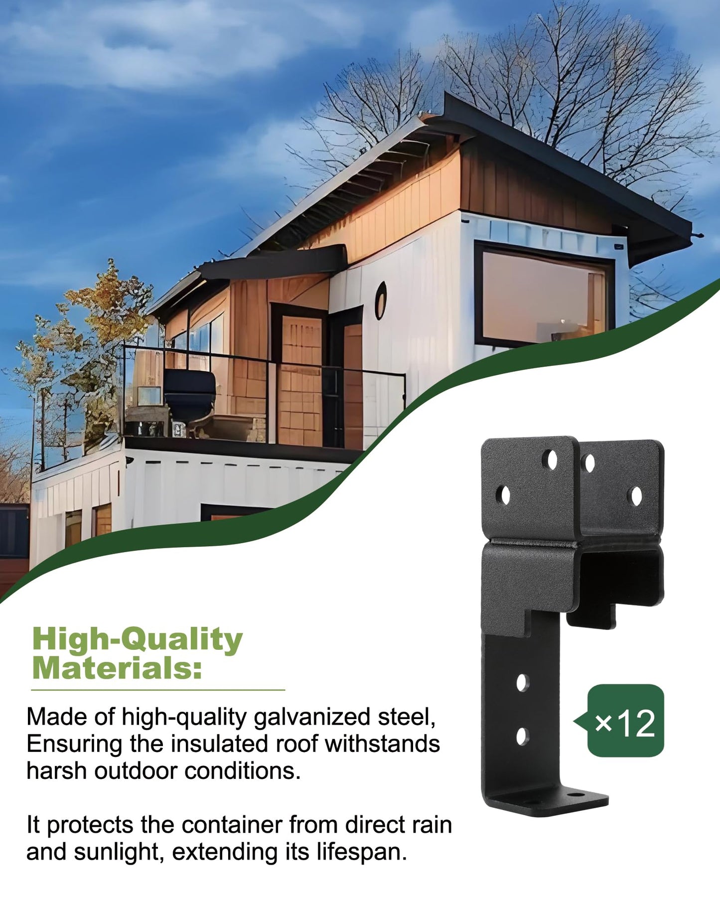 Wood Truss Brackets for Shipping Containers, Shipping Container Roof Brackets Fit for 10 FT Shipping Containers, Fit for DIY Enthusiasts Transform Shipping Containers into Homes, Offices, Studios