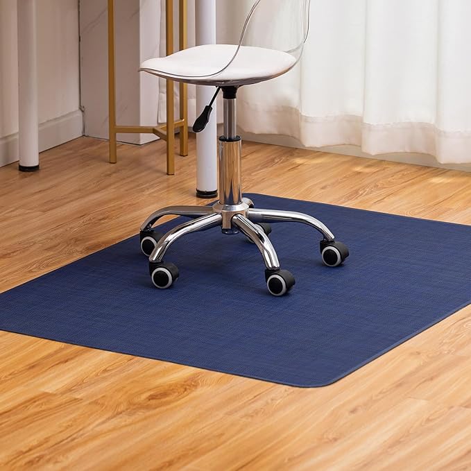 BARoyal Office Chair Mat for Hardwood Floor Under Desk Computer Rolling Chair Mat for Wood/Tile Floor Non-Slip Heavy Duty Desk Rug PVC Plastic Hard Floor Protector 48" x 60"(Indigo)