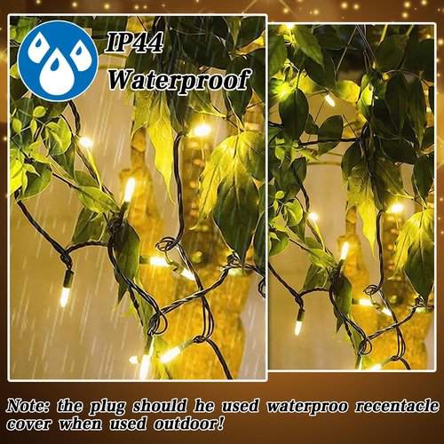 Heyworld Soft Twinkle Lights,100 Led Slow Twinkling Christmas Lights on Green Wire Cord, UL Approved 27 Ft, Connect Up to 25 Sets, Indoor Outdoor Use,Warm White
