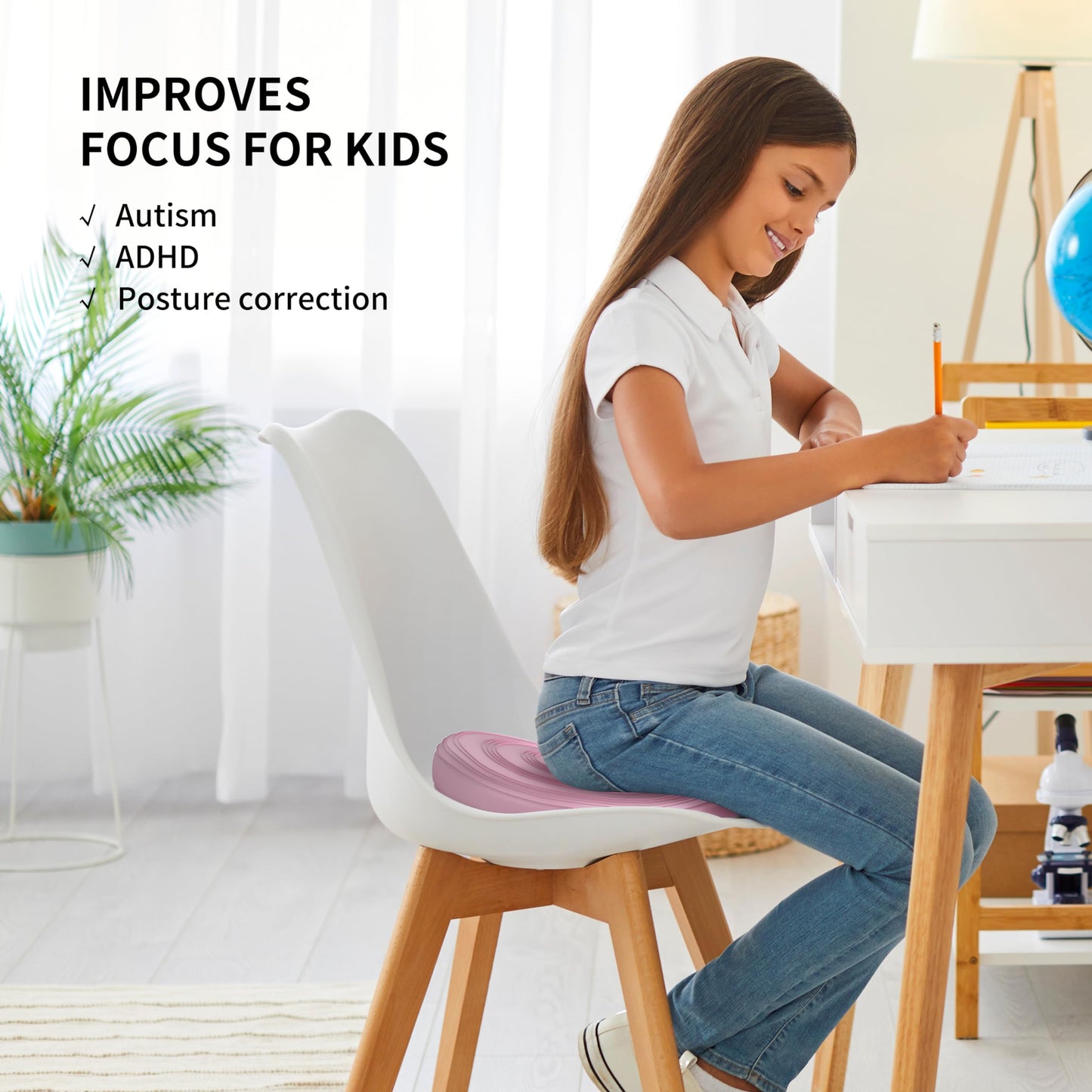 FITMIND Inflated Wobble Cushion,Dyna Disc,Circular Non-slip Texture for Comfortable Sitting,Wiggle Seat to Improve Posture, Fitness, Stability for Sensory Kids Adults,Balance Seat with Pump for Core Strength