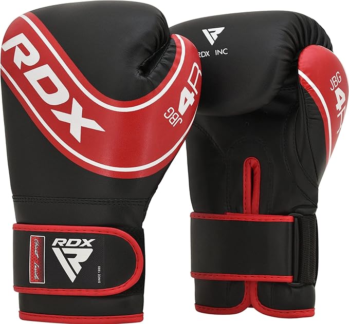 RDX Kids Boxing Gloves, 6oz 4oz Junior Training Mitts, Maya Hide Leather Ventilated Palm, Muay Thai Sparring MMA Kickboxing Fighting, Punch Bag Speed Ball Focus Pads Punching Workout