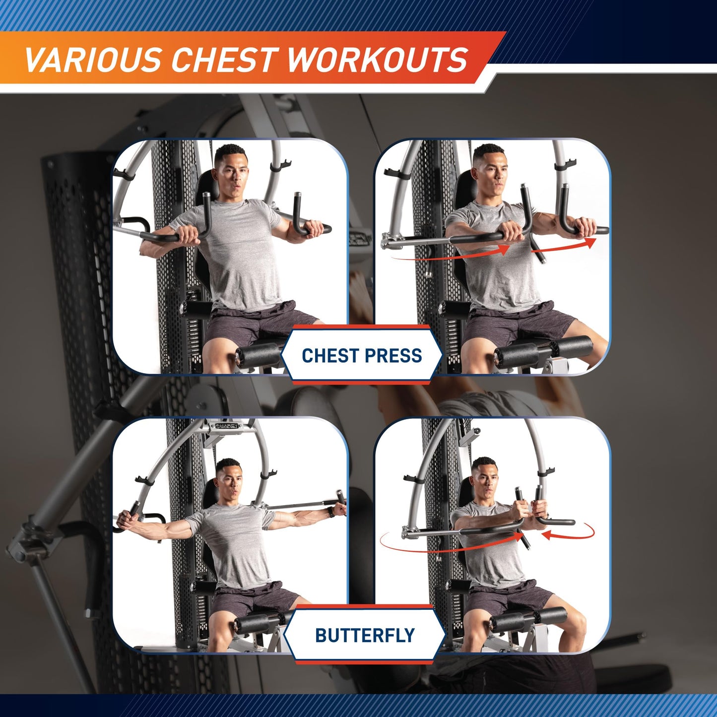 Marcy 150-lb Stack Home Gym System with Row for Full-Body Workout with Upper and Lower Pulley Stations Strength Training at Home with Optional Leg Press Attachment (Sold Separately)