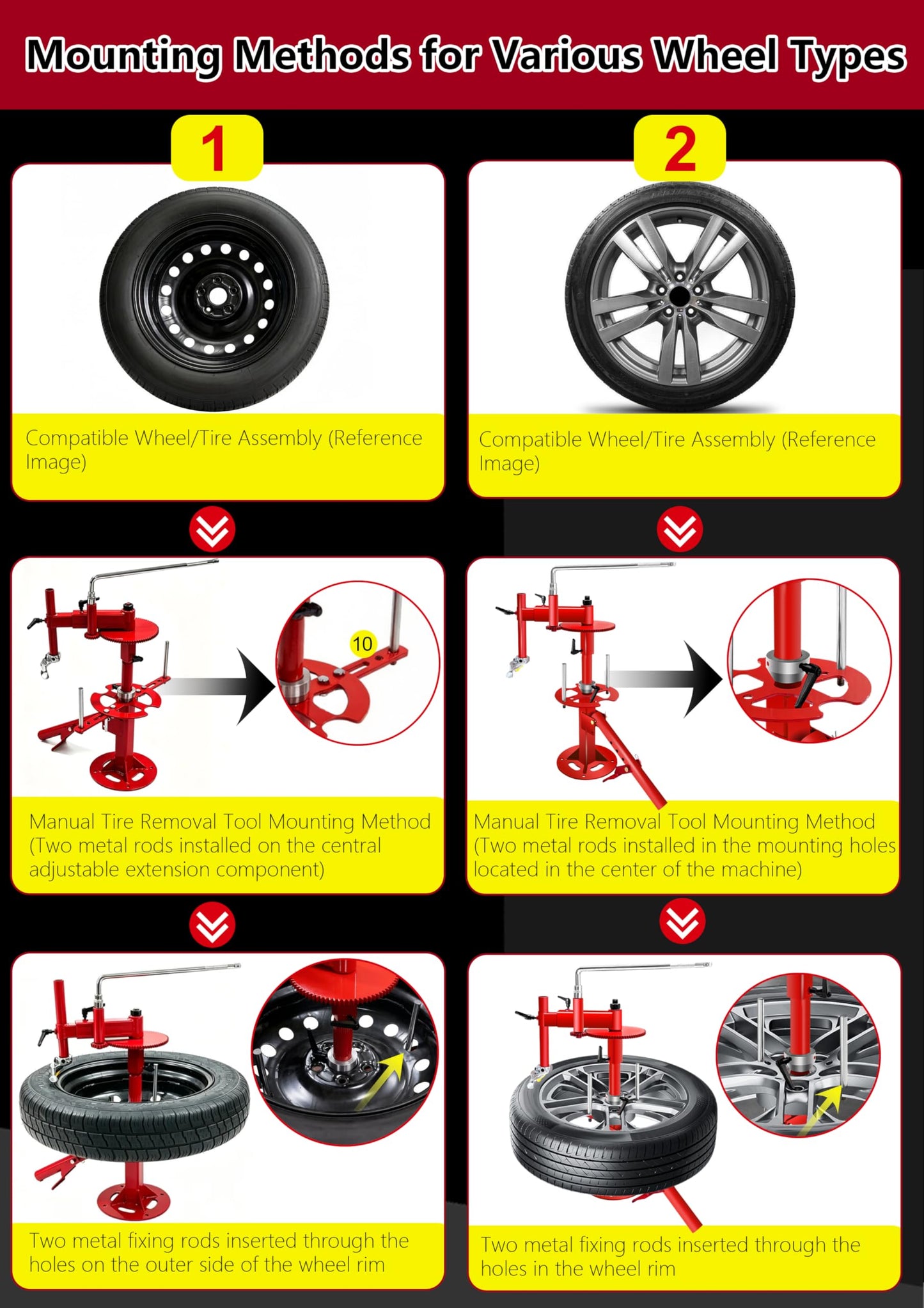 CGENWDCH Upgraded Tire Changer Machine with Gear Transmission System, 16''-21'' Tire Change, Fit for Car/Truck/Trailer/SUV/RV with 16" and Larger Wheels, Not Suitable for Motorcycles, Bicycles