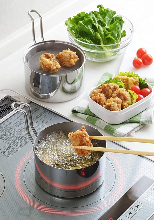 Ernest A-76826 Tempura Pot (Oil Pot), Mini, 5.5 inches (14 cm), Can Fry Food With One Unit, Stainless Steel, Oil Turns, A Favorite Brand Of Major Restaurants