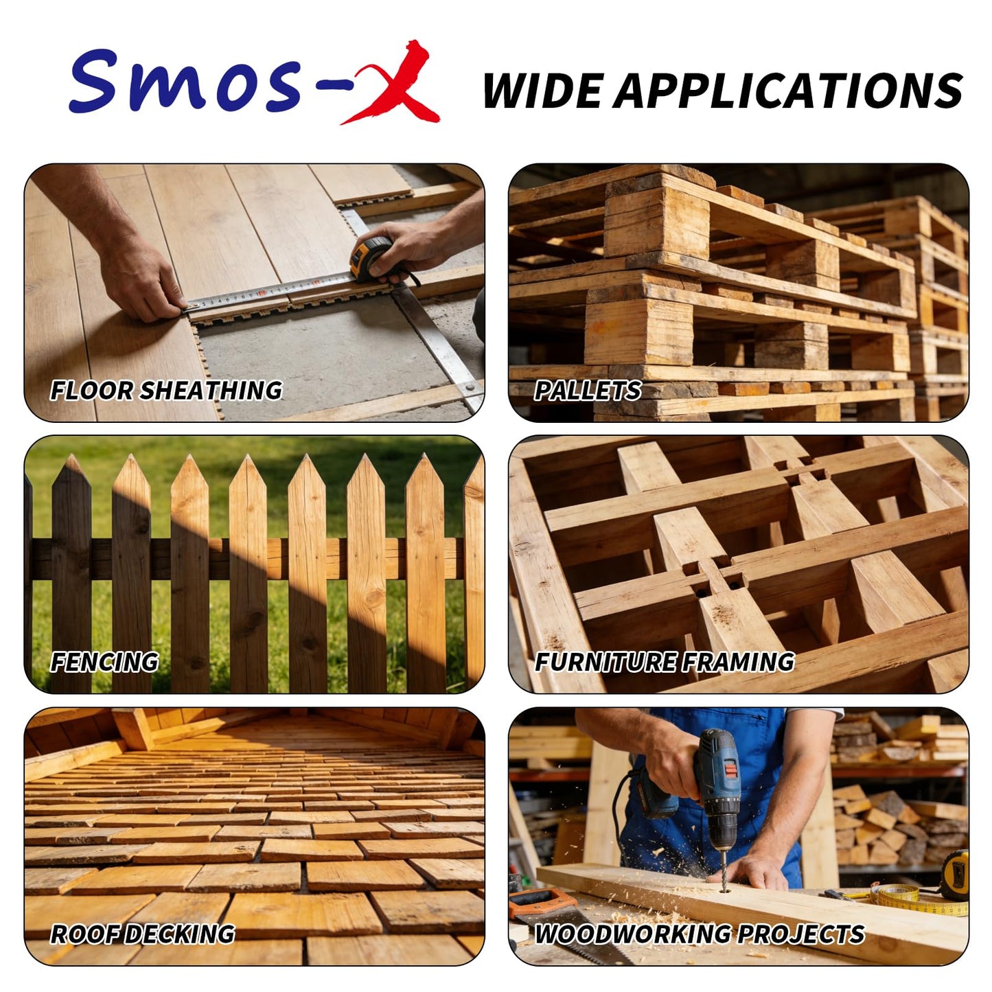 Smos-X N851 Pneumatic Staple Gun 16 Gauge 7/16" Roofing Nail Gun Accepts 3/5" to 2" Leg Staples Upholstery Staple Gun for Roof Decking Subflooring,Kinds of Wood Construction