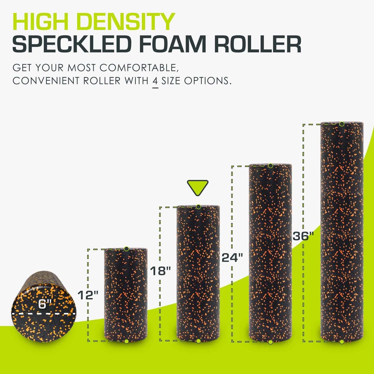 ProsourceFit High Density Foam Rollers 18 - inches long, Firm Full Body Athletic Massage Tool for Back Stretching, Yoga, Pilates, Post Workout Muscle Recuperation, Black/Orange