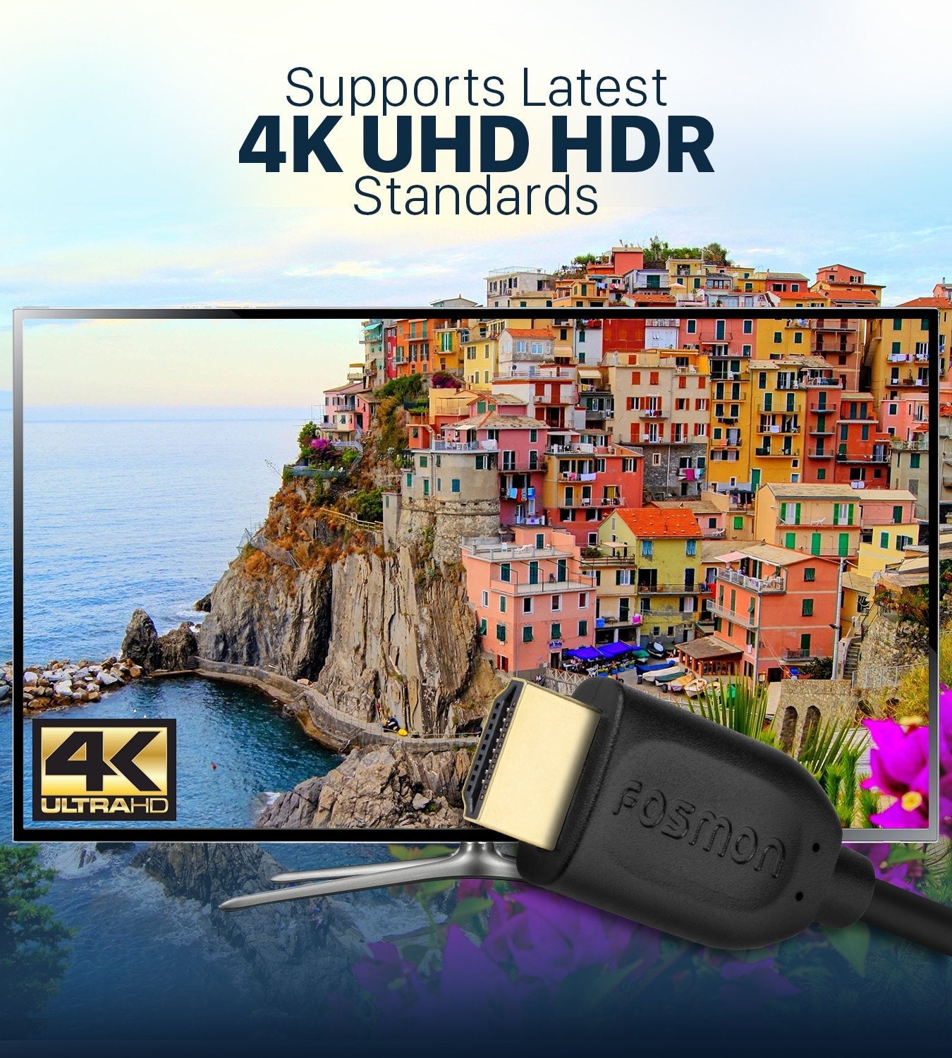 30FT 4K 2.0 4K@60Hz/2160p 18Gbps, 3D, Dolby PS5 1/2 HDMI Cable Long HDMI Cord Support HDCP, ARC, TrueHD Compatible