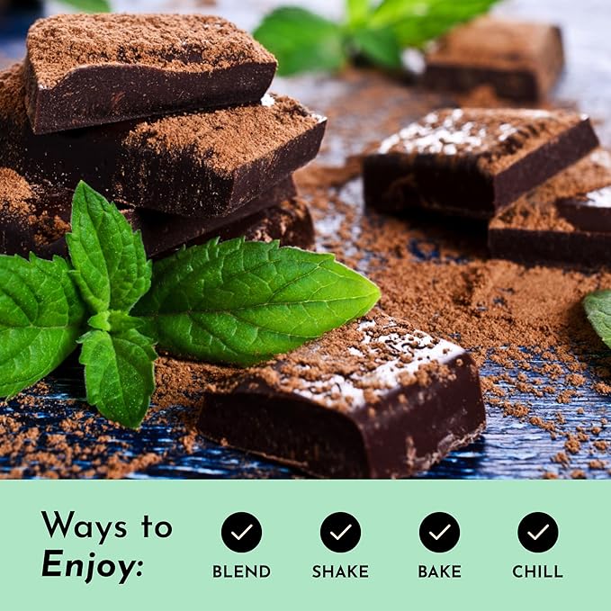 JUST INGREDIENTS Mint Chocolate Protein Powder ??30 Serving Bag ??Grass-Fed Whey & Plant Protein Blend with Real Cocoa & Peppermint ?“Sweetened, Non-GMO, Gluten-Free, No Artificial Flavors