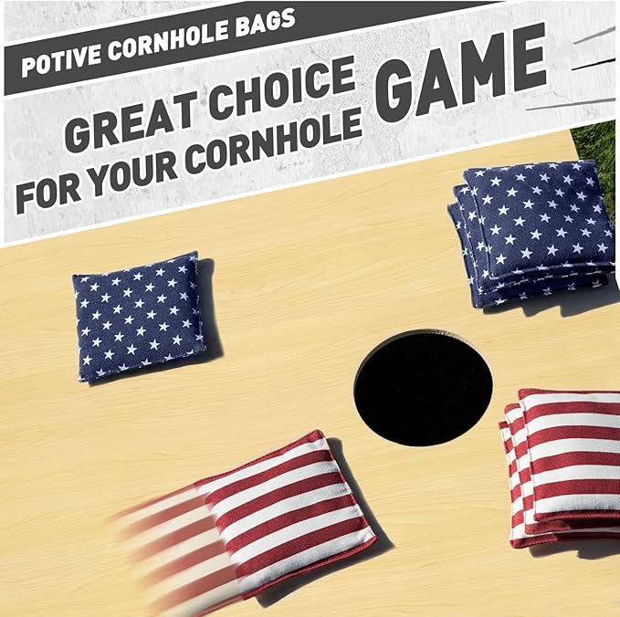 Cornhole Bags Set of 8 Regulation Corn Hole Bean Bags for Cornhole Game, Professional Weather Resistant Corn Hole Bags with Tote Bag