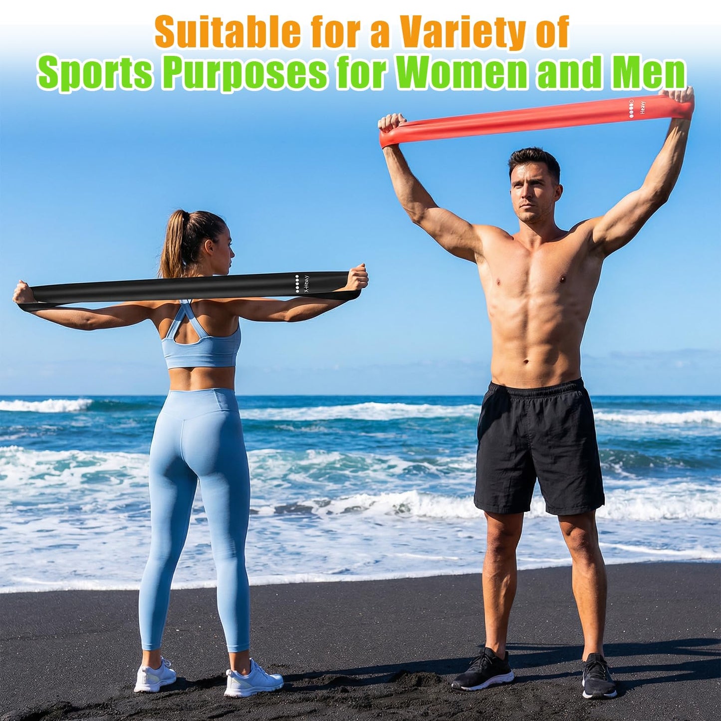 Afcabakila 20 Pcs Resistance Bands, Different Resistance Levels Loop Exercise Bands for Women Men, Stretching, Workout, Home Gym Equipment for Pilates Yoga Physical Therapy, Leg Glute Arm Exercise Kit