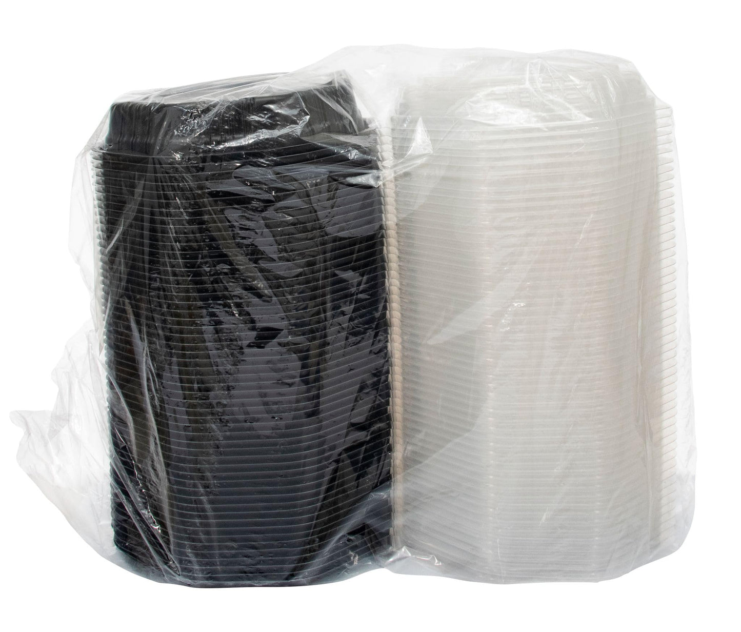 Solo 809011-PP94 9 in Black/Clear Microwavable PP Plastic Hinged Container, 9.55 X 9.13 in (Case of 100)