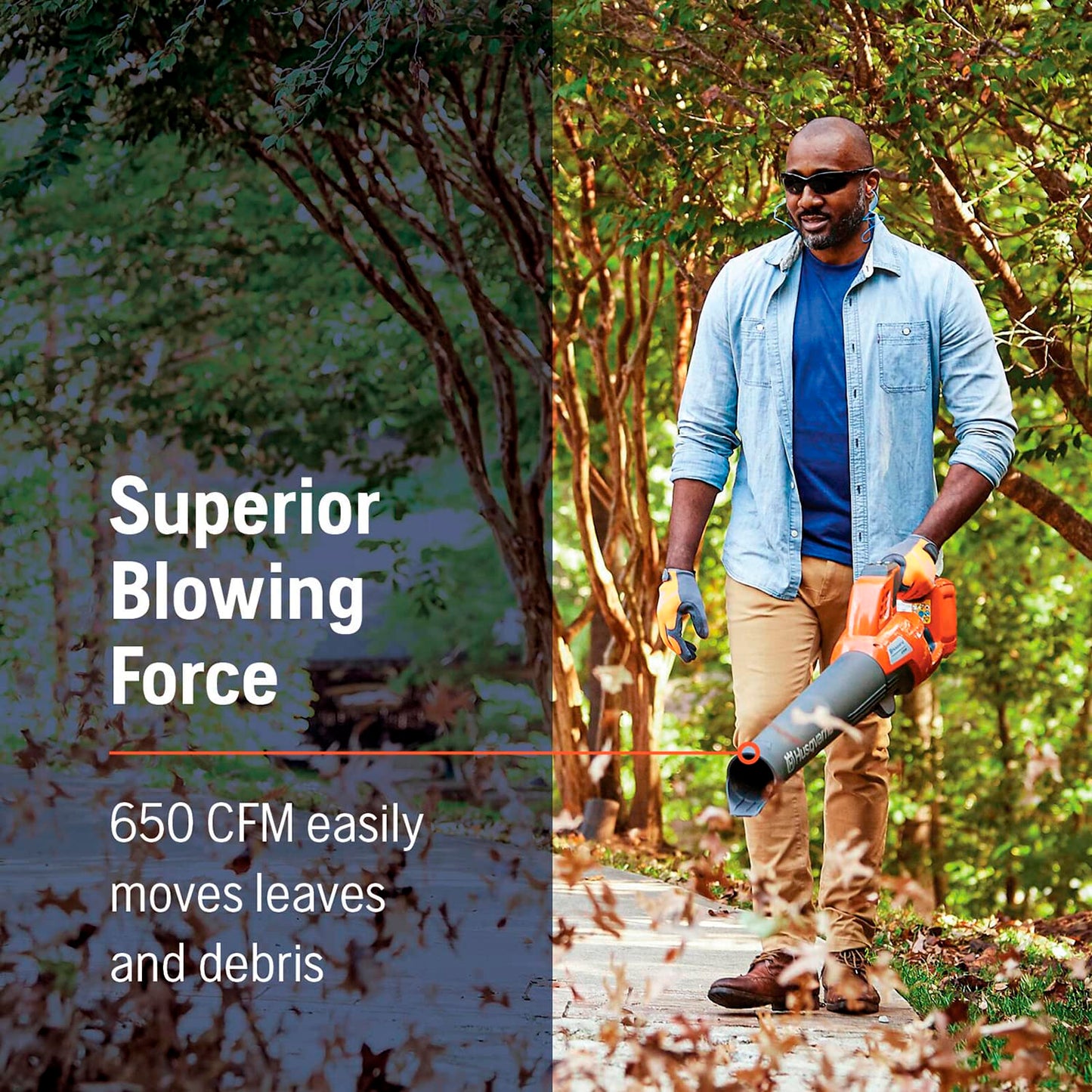 Husqvarna 230iB Battery Powered Cordless Leaf Blower, 136-MPH 650-CFM Electric Leaf Blower with Brushless Motor and Quiet Operation, 40V Lithium-Ion 4 Ah Battery and Charger Included, 970480204