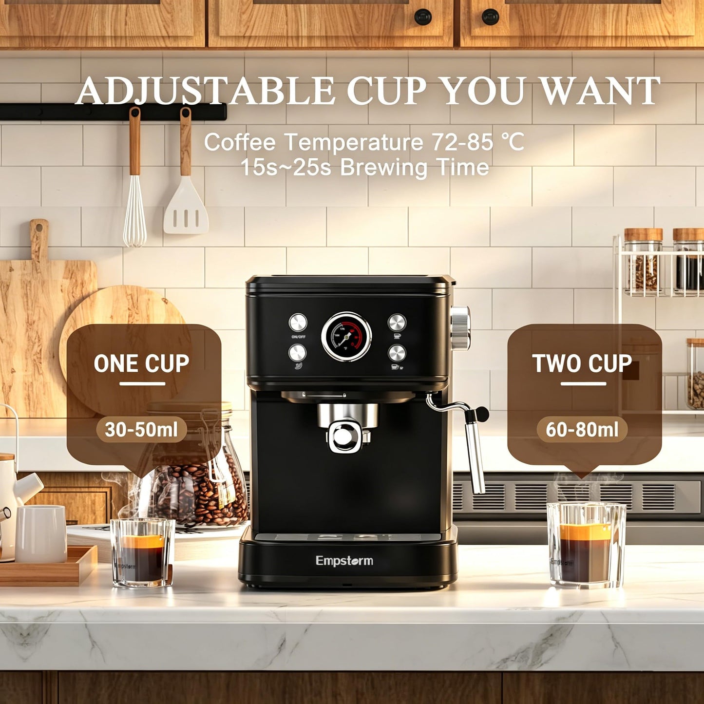 Empstorm 20 Bar Espresso Machine with Milk Frother Steam, for Nespresso Original Capsules Espresso maker 2 IN 1 expresso maker, Professional Cappuccino Expresso Machine for Home Or Office