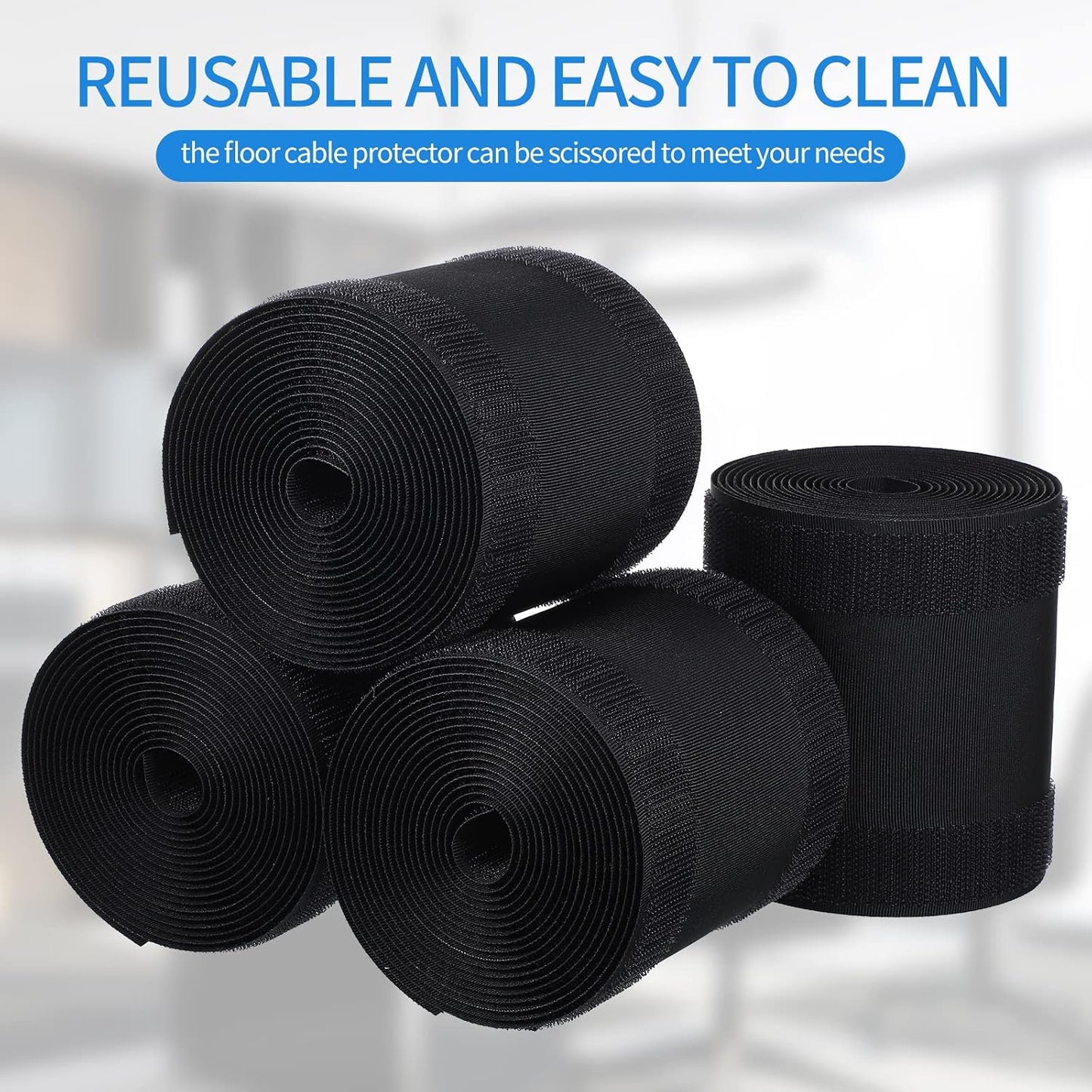 WILLBOND Commercial Carpet(Black,39.37 Carpet Cord Cover Cable Grip Floor Cover Cable Protector Management Only