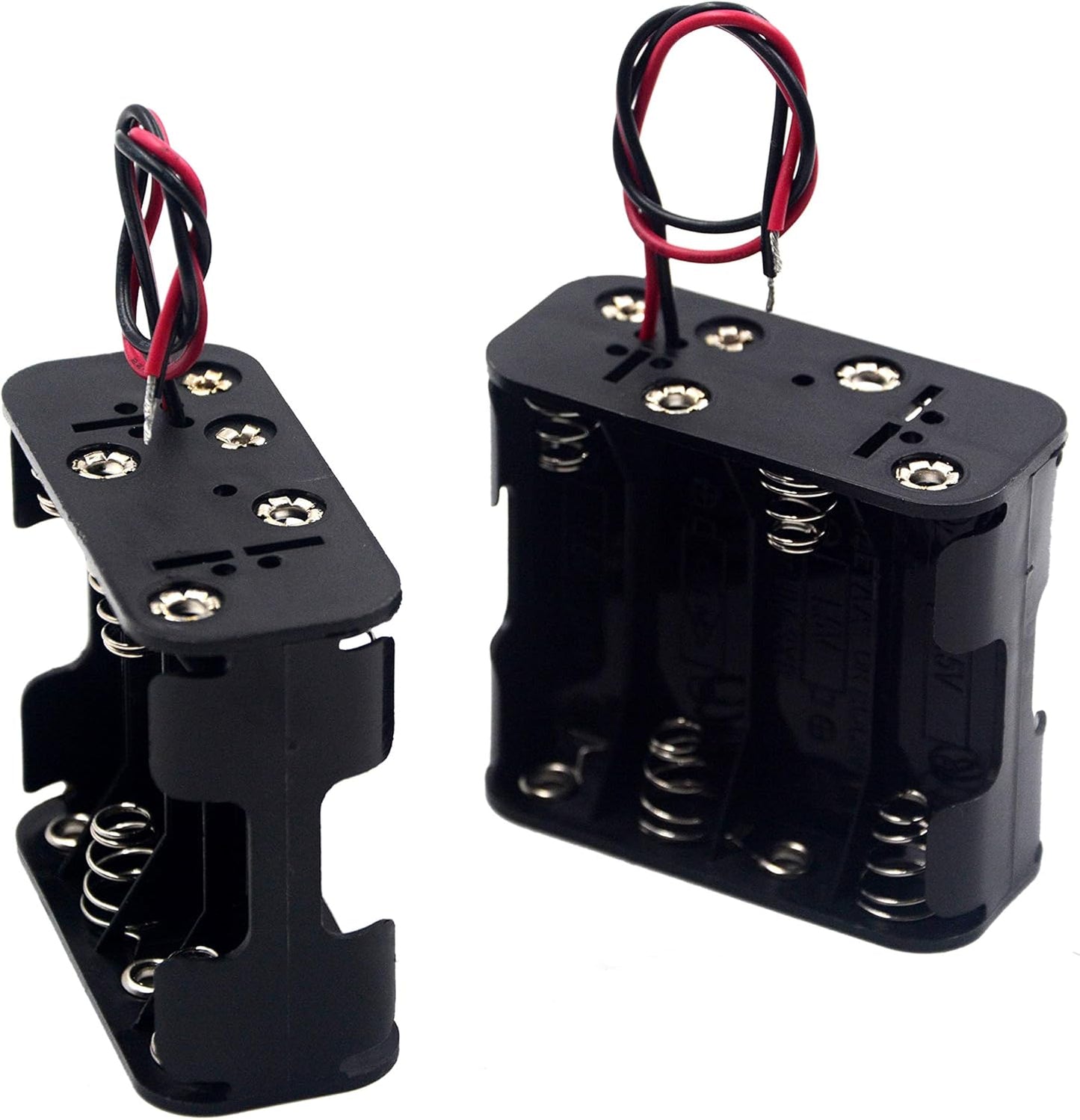 LampVPath (Pack 2 8 12V of AA Battery Holder, Battery Holder with Leads-Double Layers (Each Layer Loads Four aa