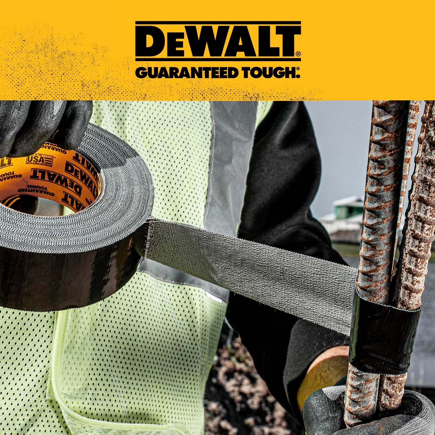 DEWALT Ultra Tough Duct Tape, 1.88 in x 30 yd, Heavy Duty, Ultra Strong, Aggressive Adhesive, All-Weather, 12 Rolls, Black