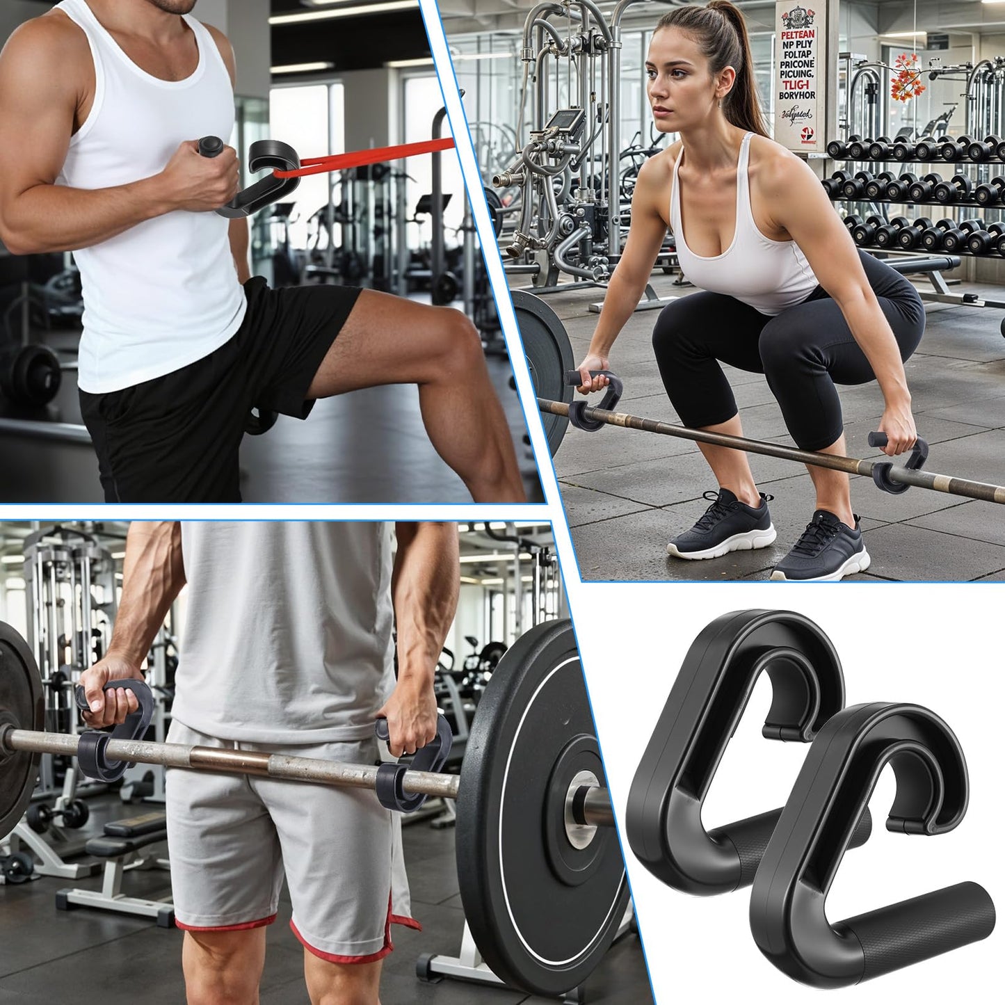 Pafeooui Neutral Grip Pull Up Handles (2-Pack) – Heavy Duty Nylon Handles for Pull-Ups, Deadlifts & Resistance Bands, 800LB Capacity, Non-Slip Ergonomic Grips – Gym & Home Workout Accessories