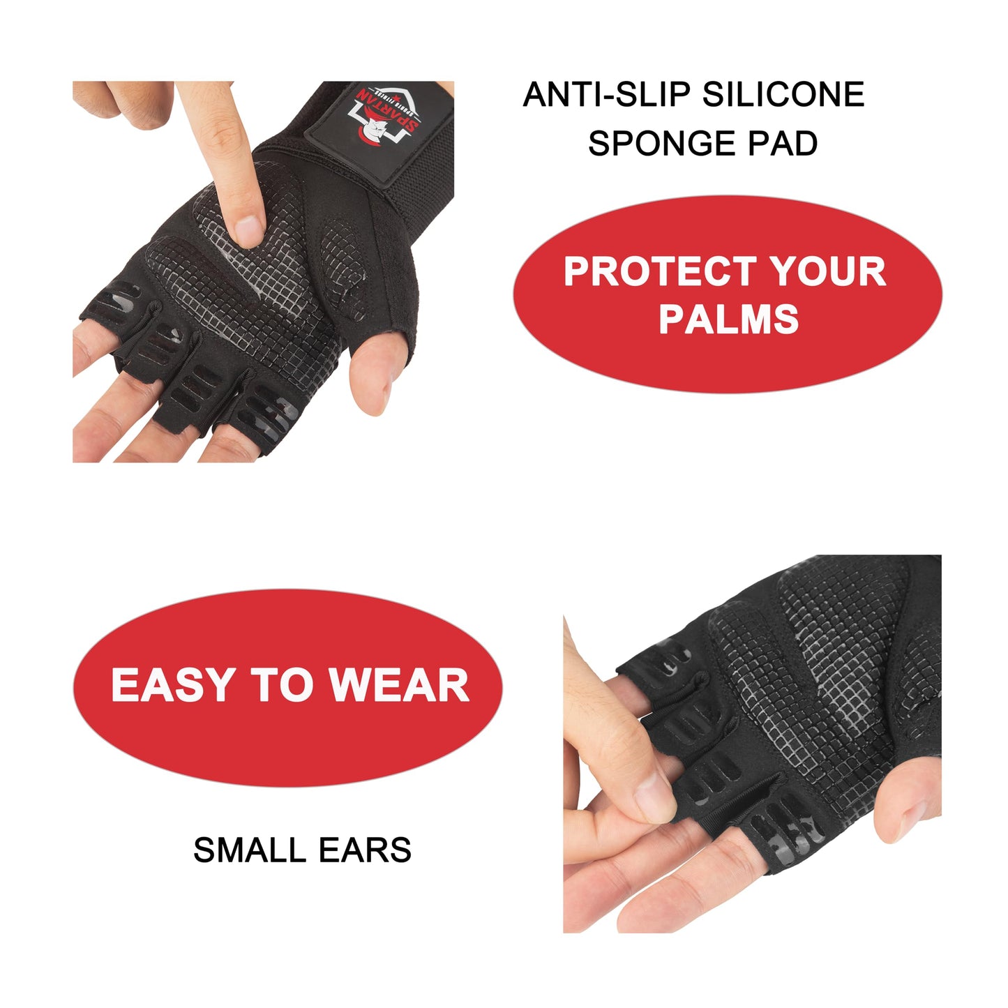 Spartan Gym Gloves for Men & Women – Weight Lifting Gloves with Wrist Support, Full Palm Protection, Breathable Non-Slip Grip for Weightlifting, Workout, Training, Fitness, Crossfit, Exercise
