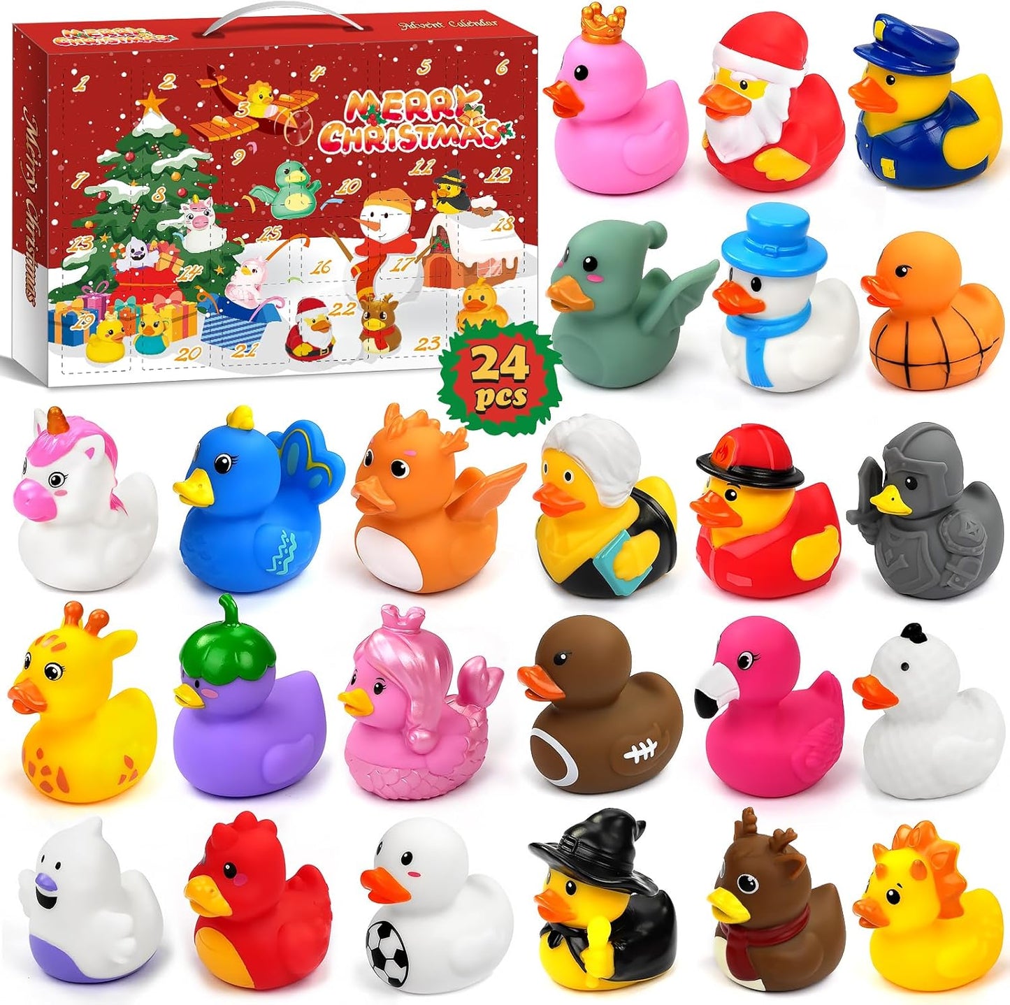 Rubber Duck Advent Calendar 2025 - 24 Days of Fun Christmas Countdown Toys for Kids