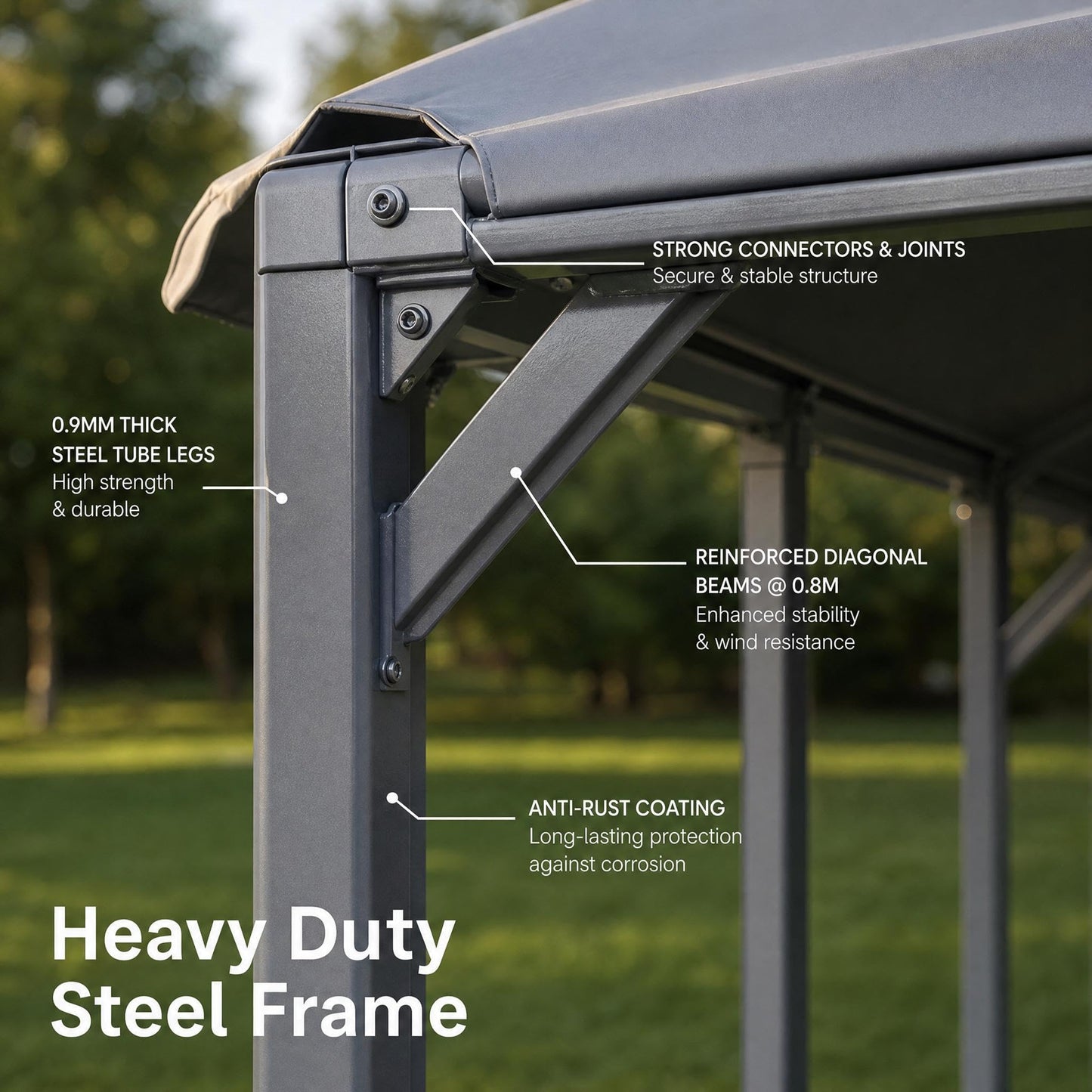 Takywep 13x25 FT Carport Canopy, Heavy Duty PE Car Shelter with Reinforced Steel Frame, Waterproof Outdoor Car Canopy for Vehicle, SUV, Truck, Boat, RV Parking, Gray
