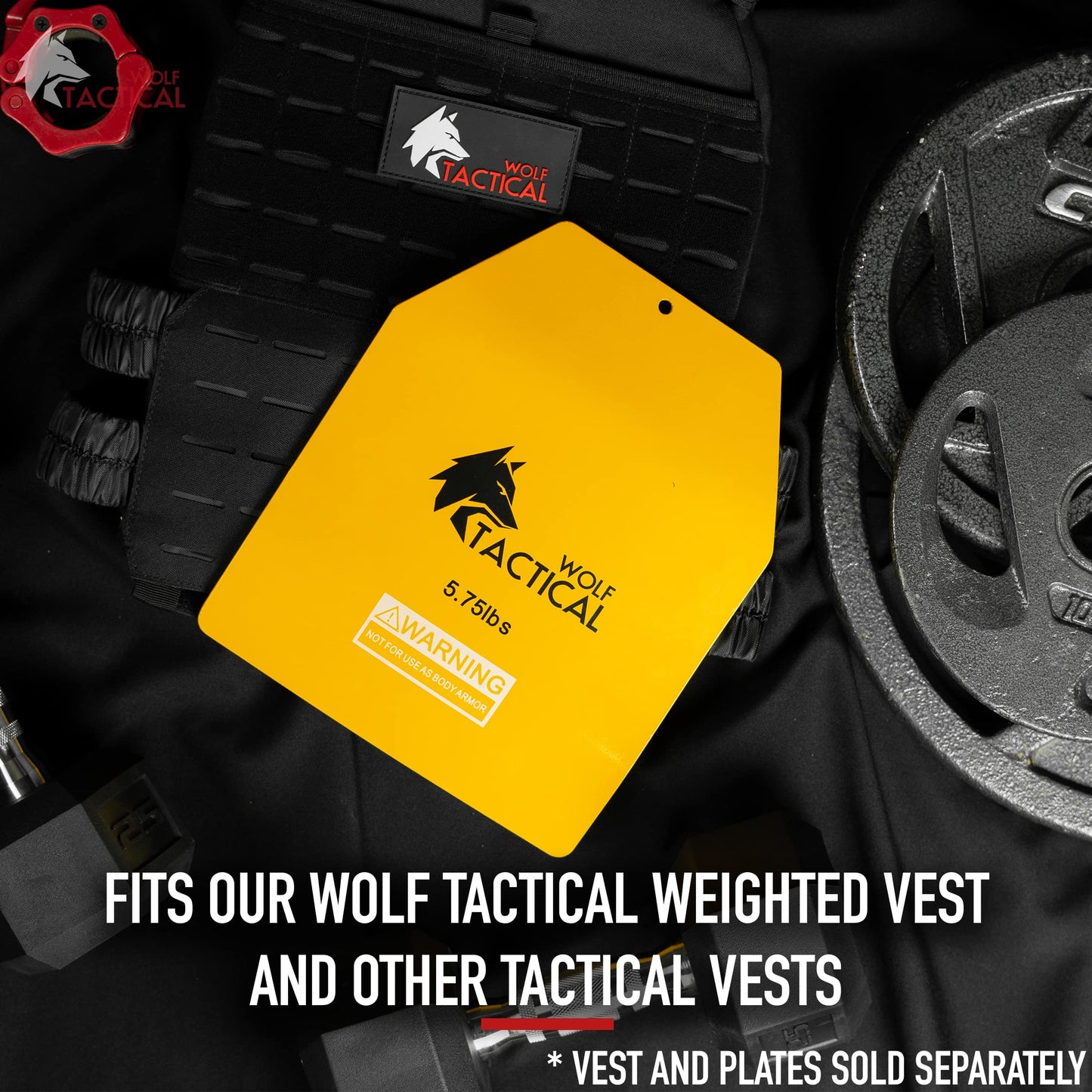 WOLF TACTICAL Curved Weight Vest Plates – 5.75/8.75/14.5LB Pairs – Contoured Ergonomic Fit – WODs, Strength Training, Running, Heavy Workouts