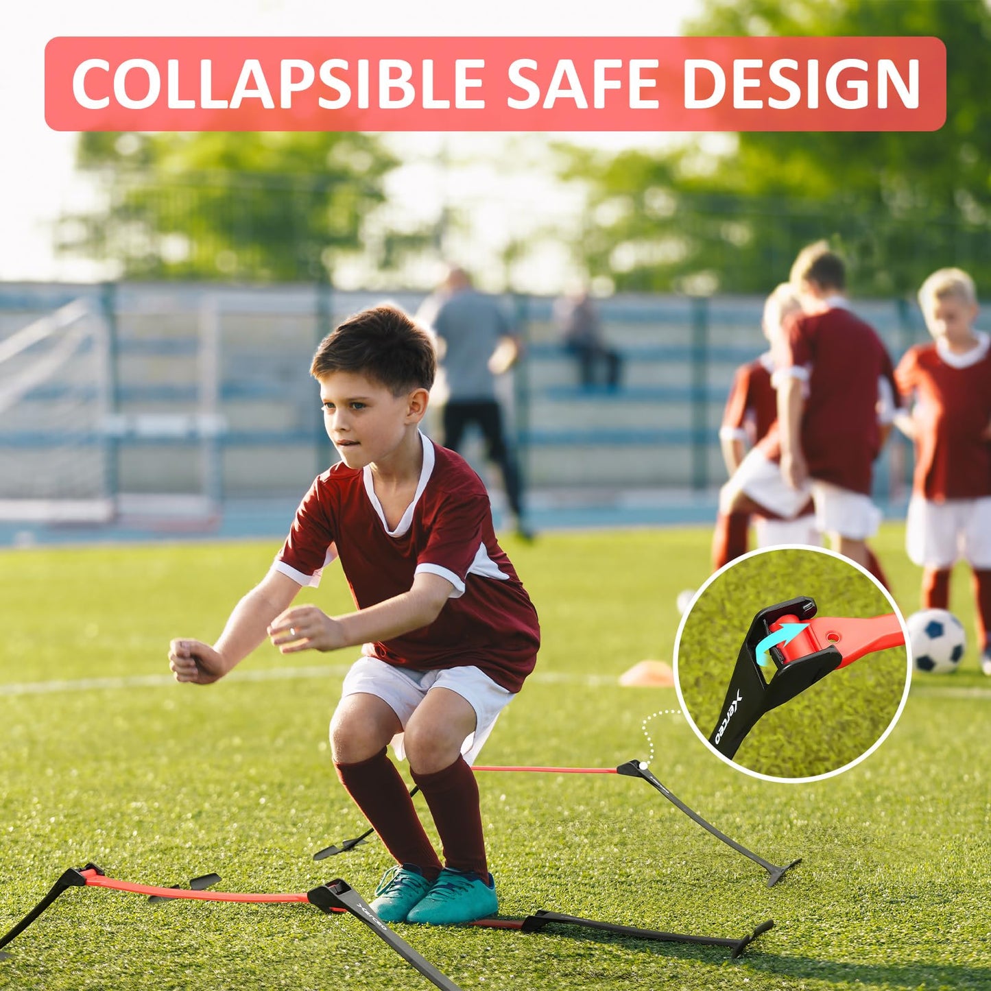 Xerceo Premium Adjustable and Collapsible Hurdle and Agility Ladder Set for Athletes, Super Portable and Lightweight, with Carrying Bag