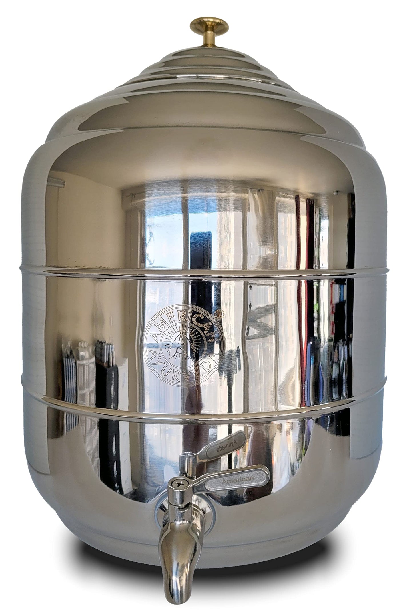 5 Gallon Counter Top Stainless Steel Beverage Dispenser with Faucet Spigot, handle and Lid to Dispense Chilled Water, Beverages, Tea, Soda, Juice