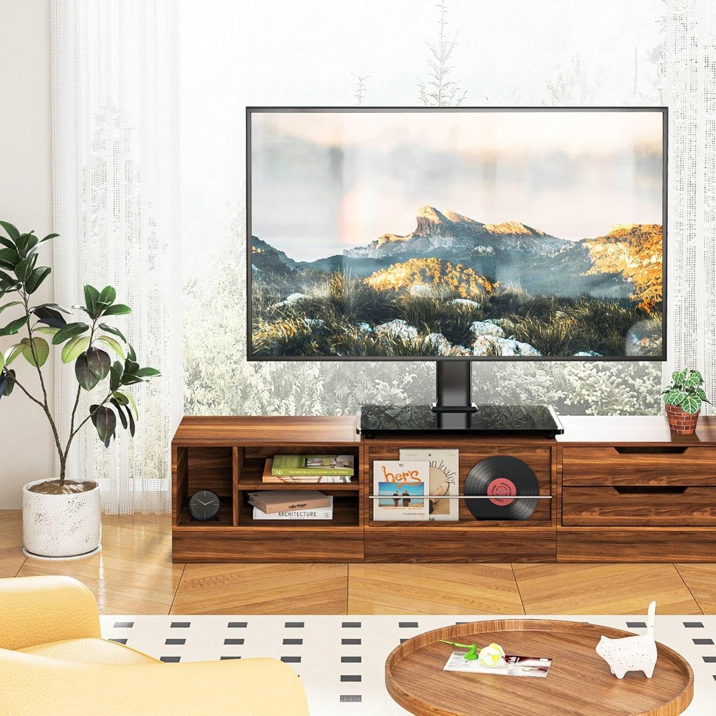 Rfiver 27-60 Inch 88lbs, 400x400mm Universal Table Top TV Stand TV Base Replacement for Most LCD LED Flat Curved Screen