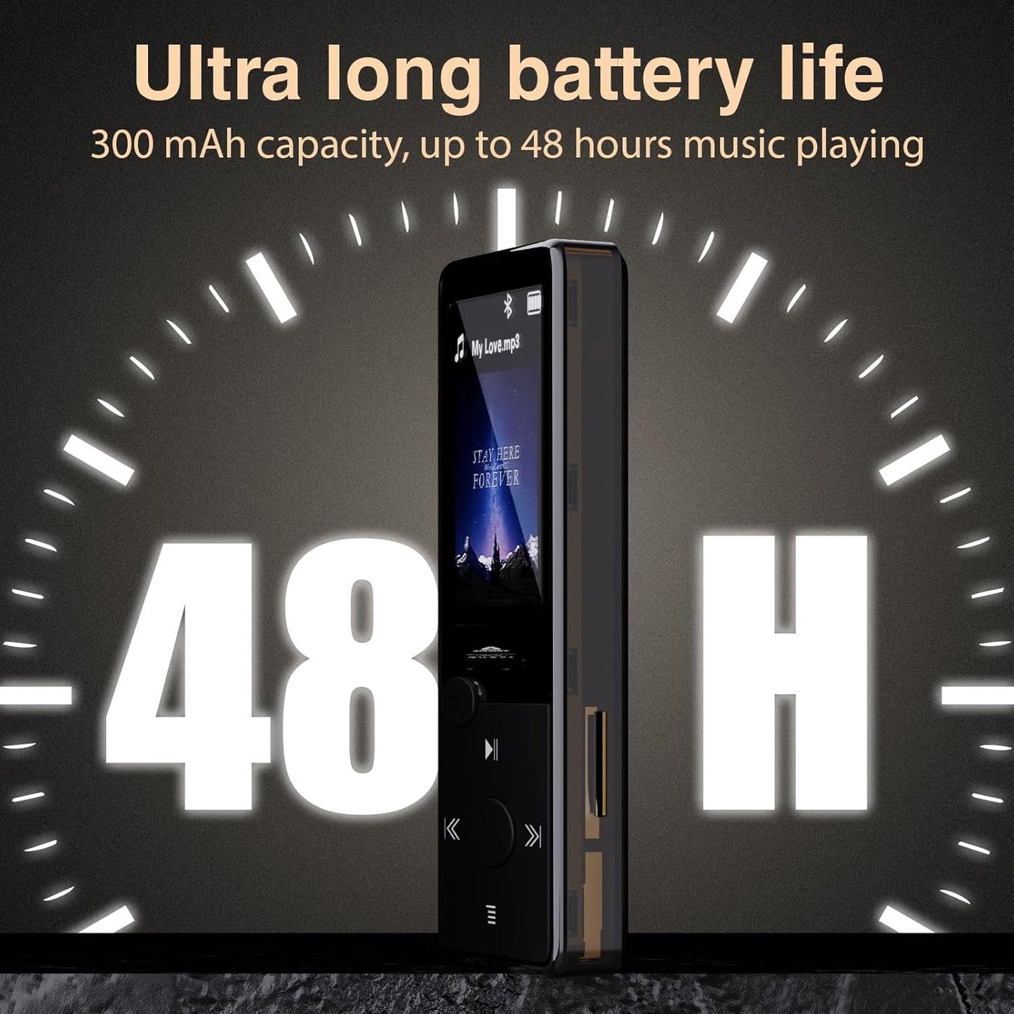 Aiandcc 64GB Mp3 5.3 Mp3 Player with Bluetooth HiFi Sound, Player with FM Radio, Mini Music Player for Kids Adults