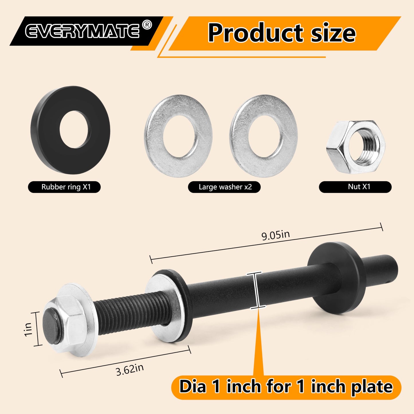 EVERYMATE Weight Plate Holder: Power Rack Attachments Squat Rack Weight Plate Rack for 1 inch Standard Weight Plates, 2x2 3x3 2x3 Power Cage Accessories Weight Plate Storage